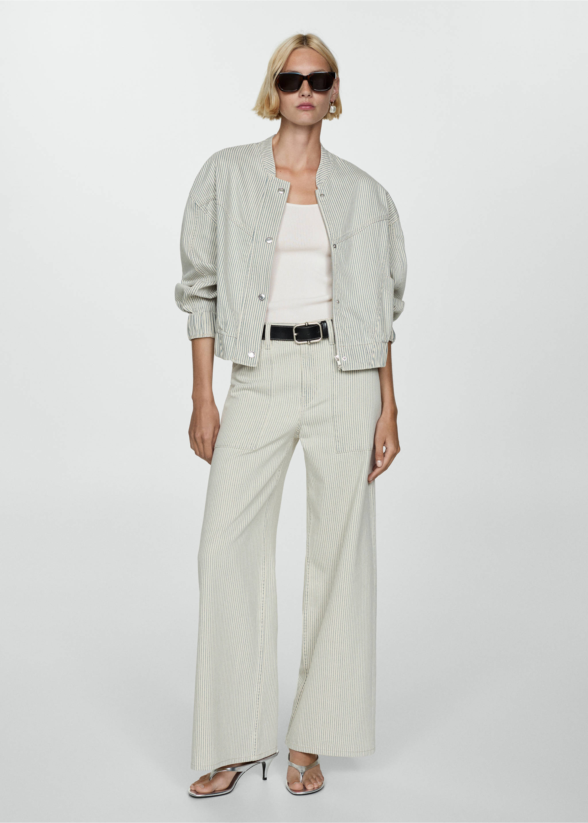 Fine ribbed knit top - General plane, Off White. Ref: 77084028-00.