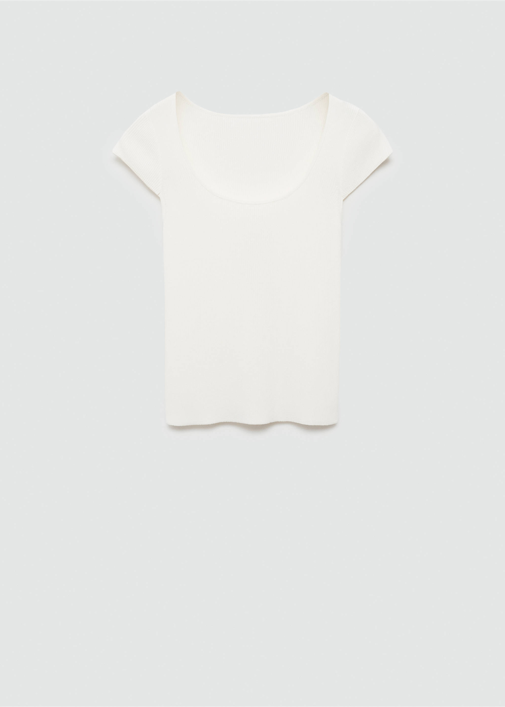 Fine ribbed knit top - Article without model, Off White. Ref: 77084028-00.