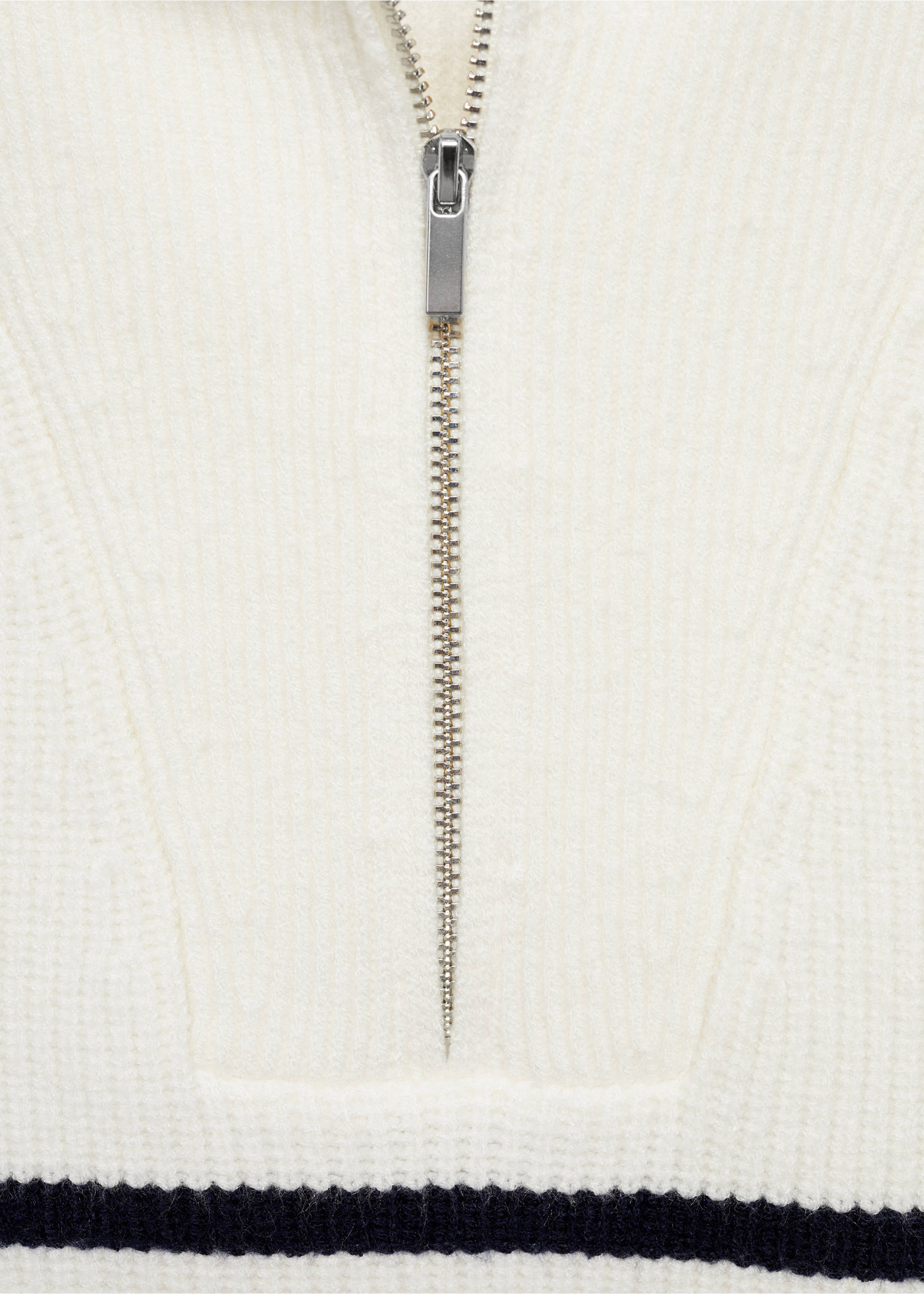 Knitted gilet with zip - Details of the article 8, Dark Navy. Ref: 77084033-00.