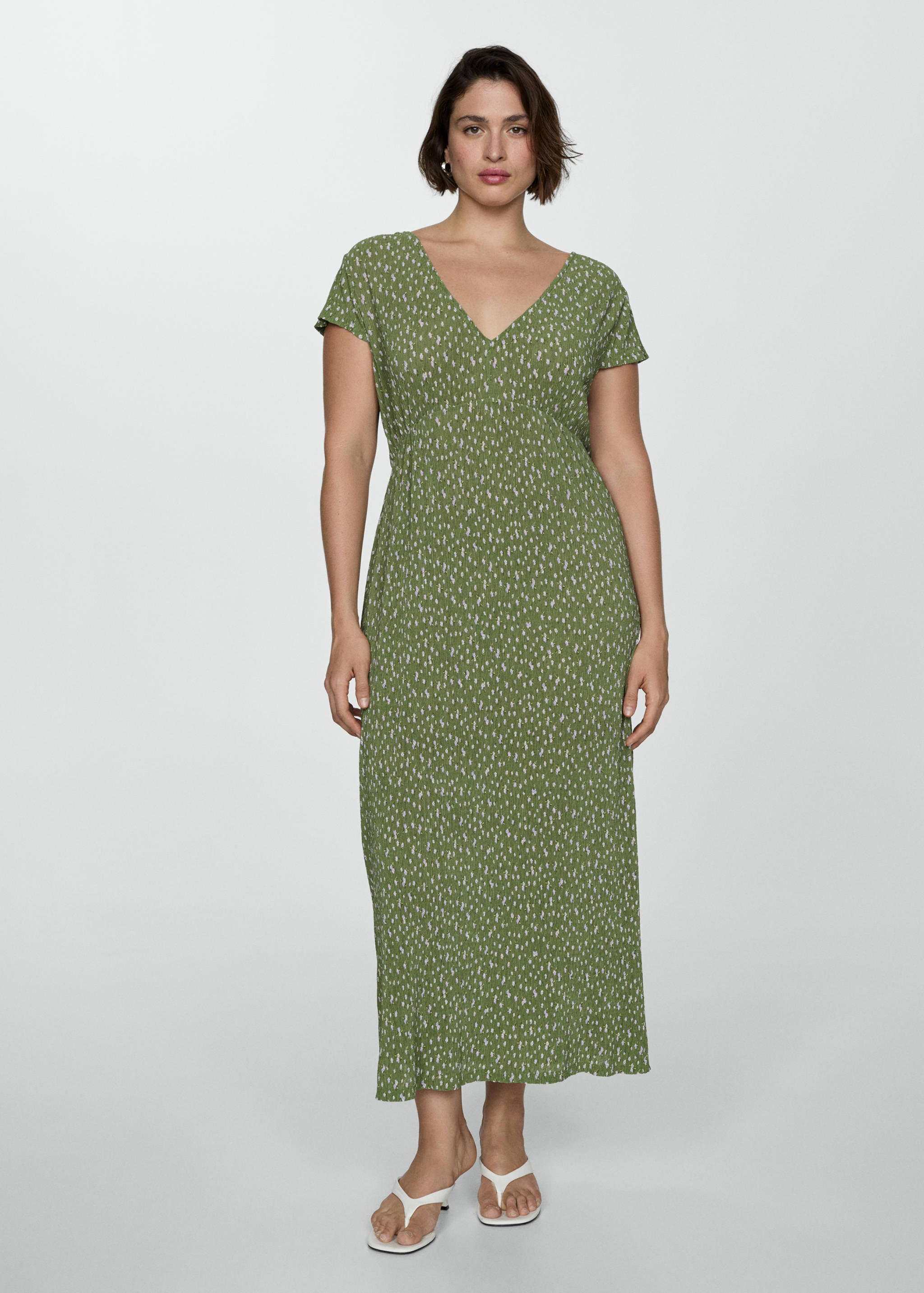 Textured printed dress - Details of the article 3