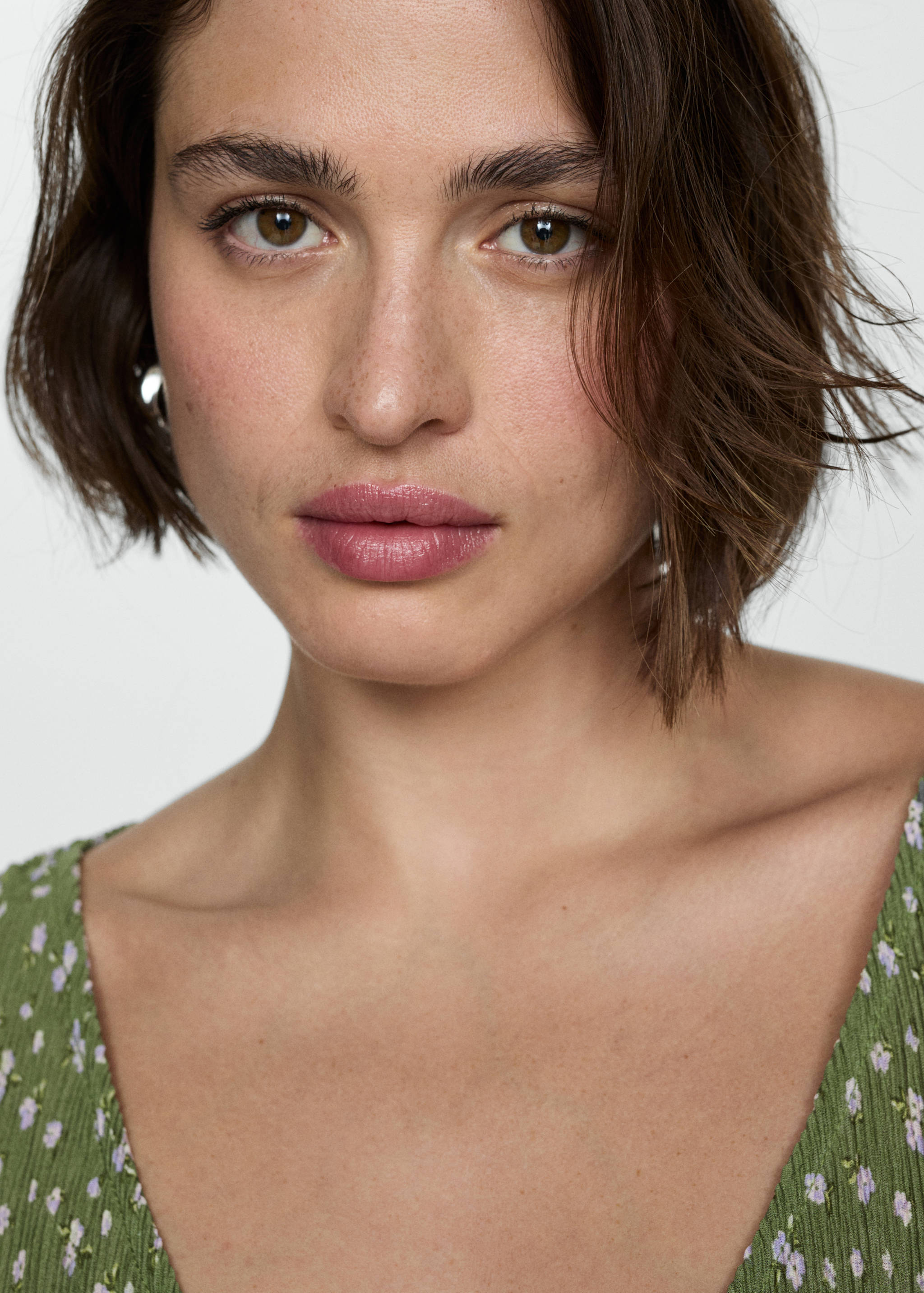 Textured printed dress - Details of the article 4