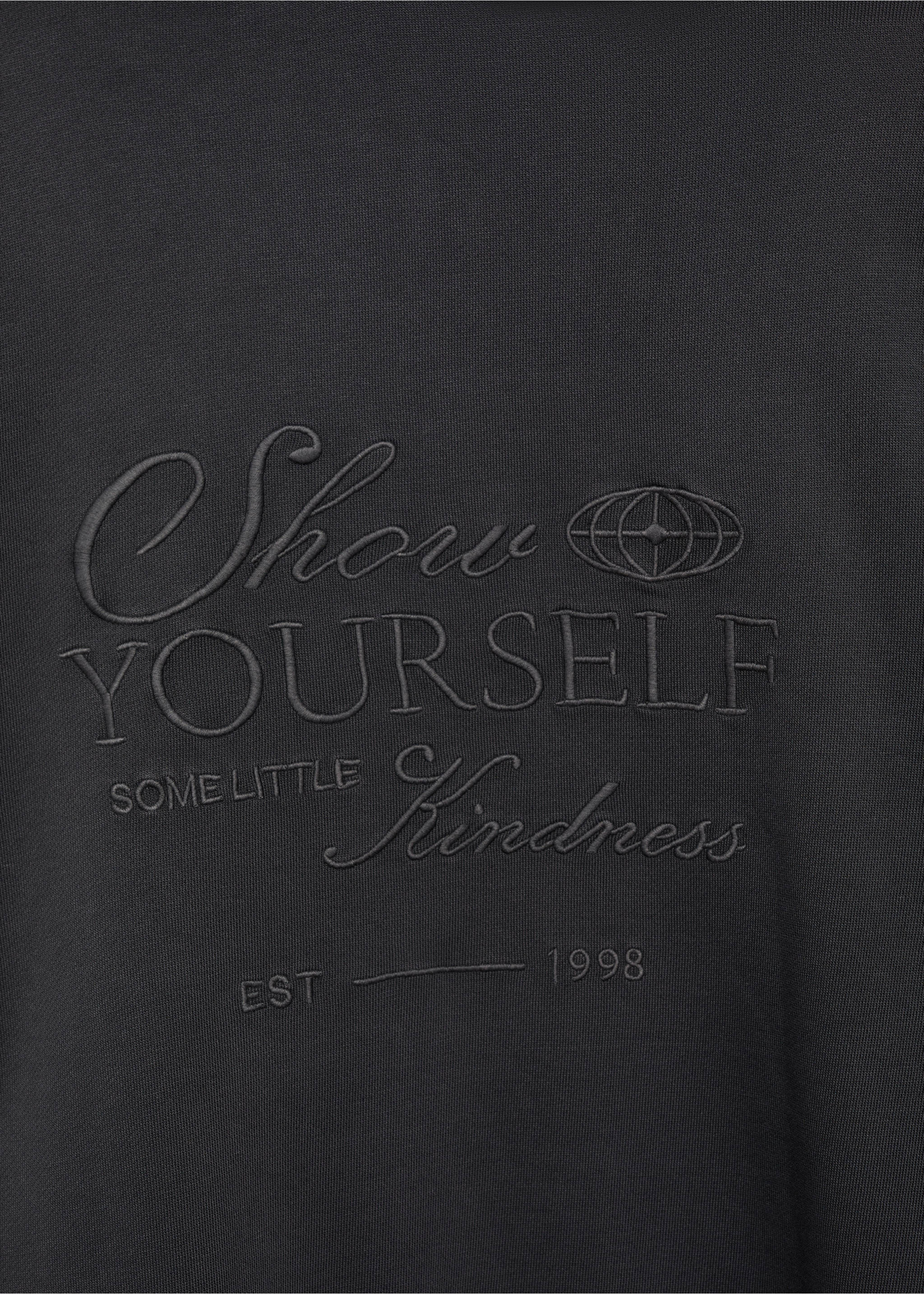 Dessuadora caputxa brodat - Detall de l'article 8, Gris antracita. Ref: 77084041-00.