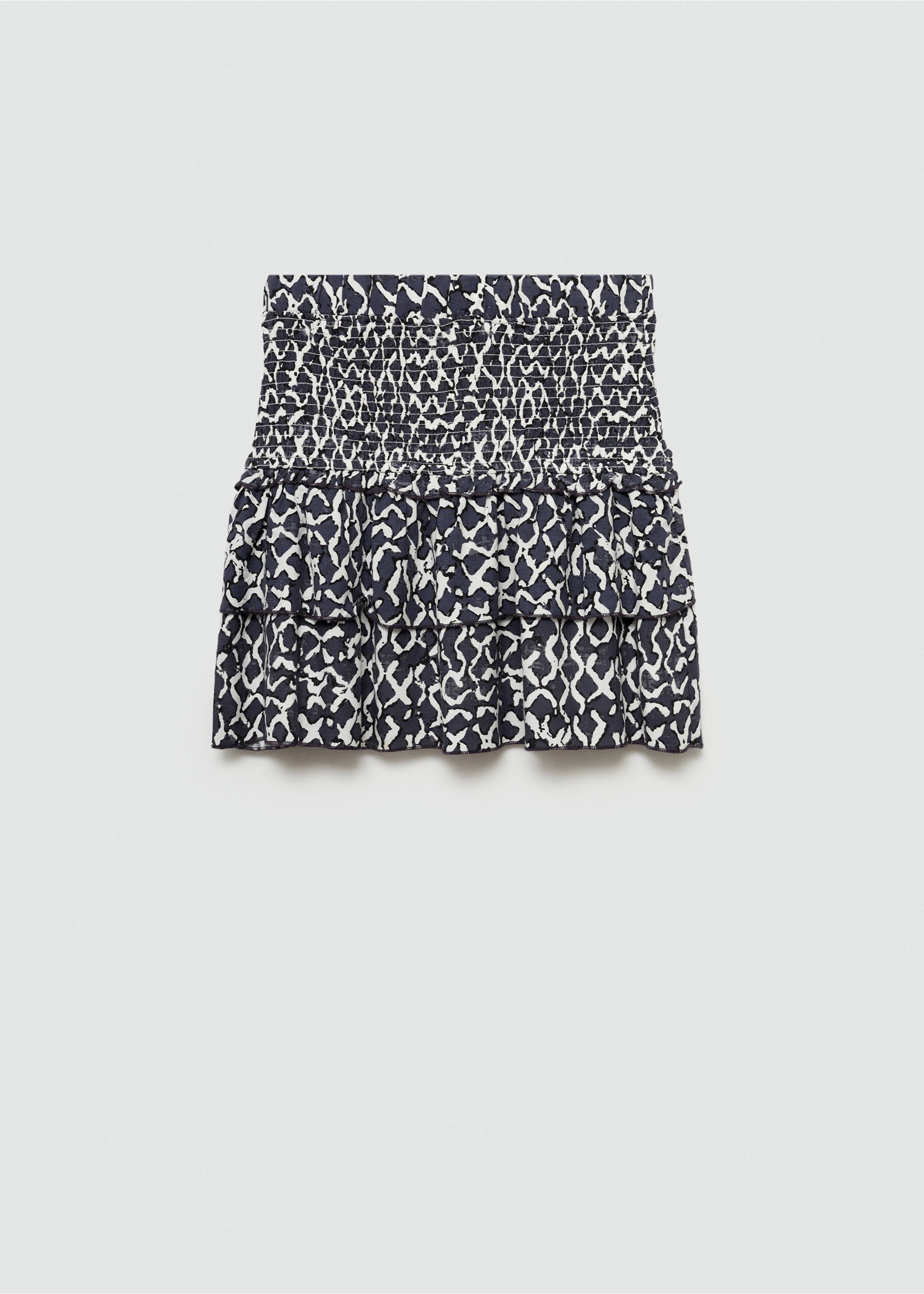 Gathered skirt with ruffles - Article without model, Charcoal. Ref: 77084042-00.