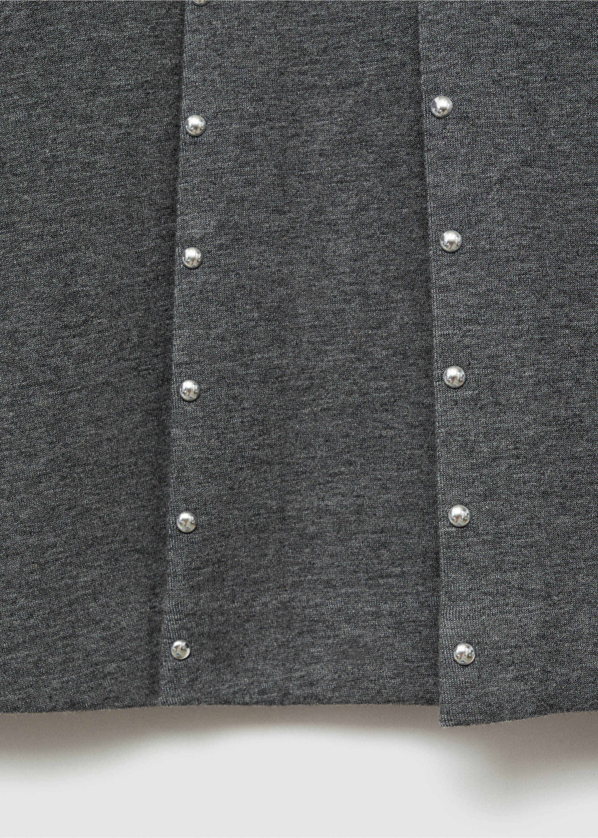 Mini-skirt with studs - Details of the article 8, Medium Heather Grey. Ref: 77084050-00.