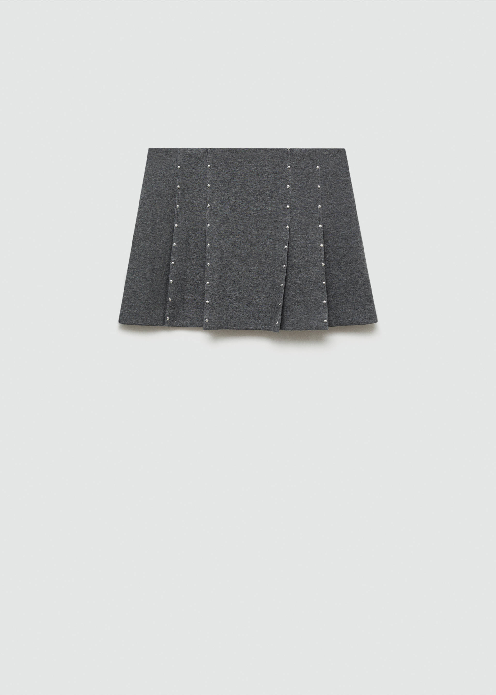 Minijupe plissée cloutée - Article sans modèle, Gris chiné moyen. Ref: 77084050-00.