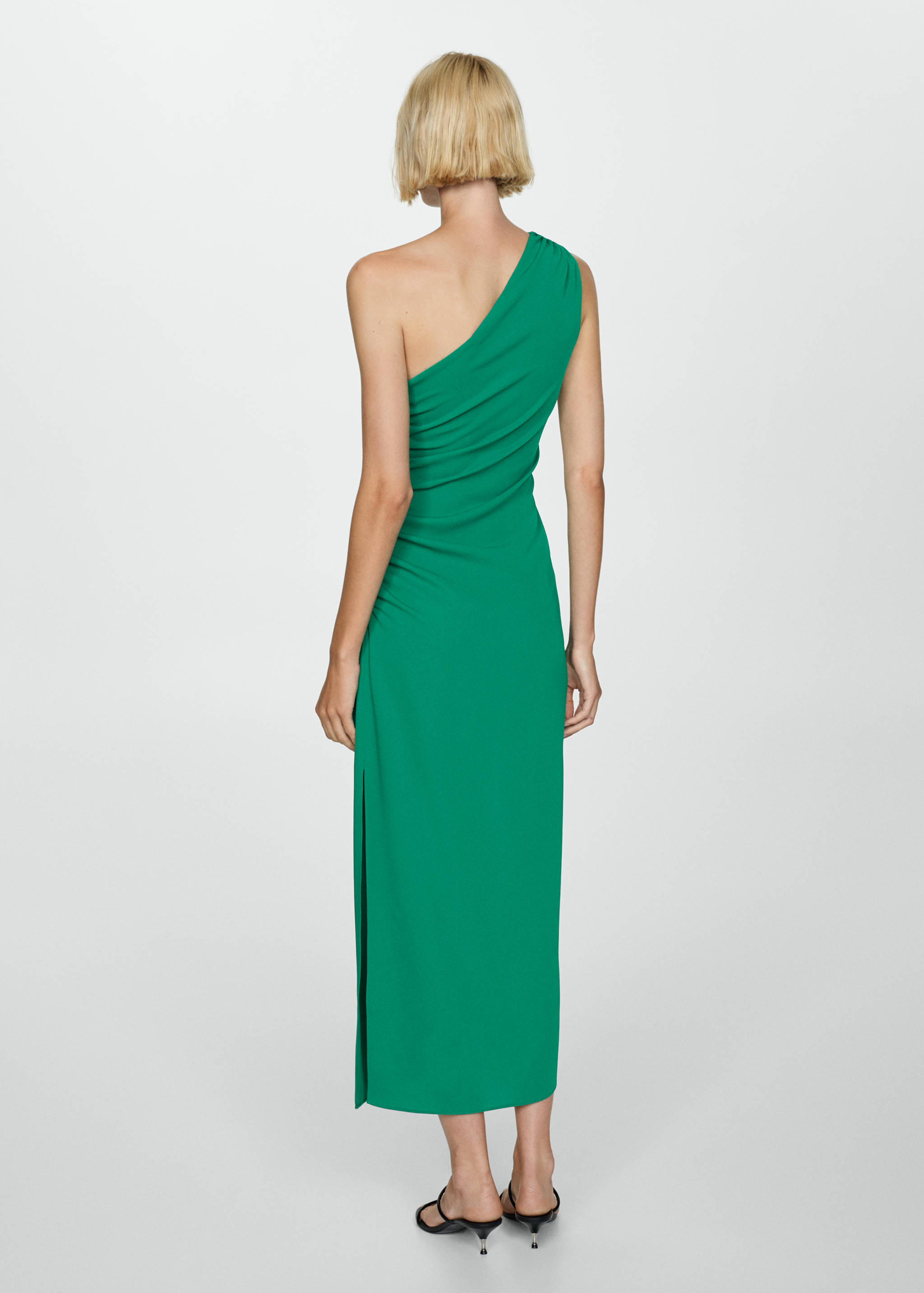 Asymmetrisches Kleid mit drapierten Details - Rückseite des Artikels