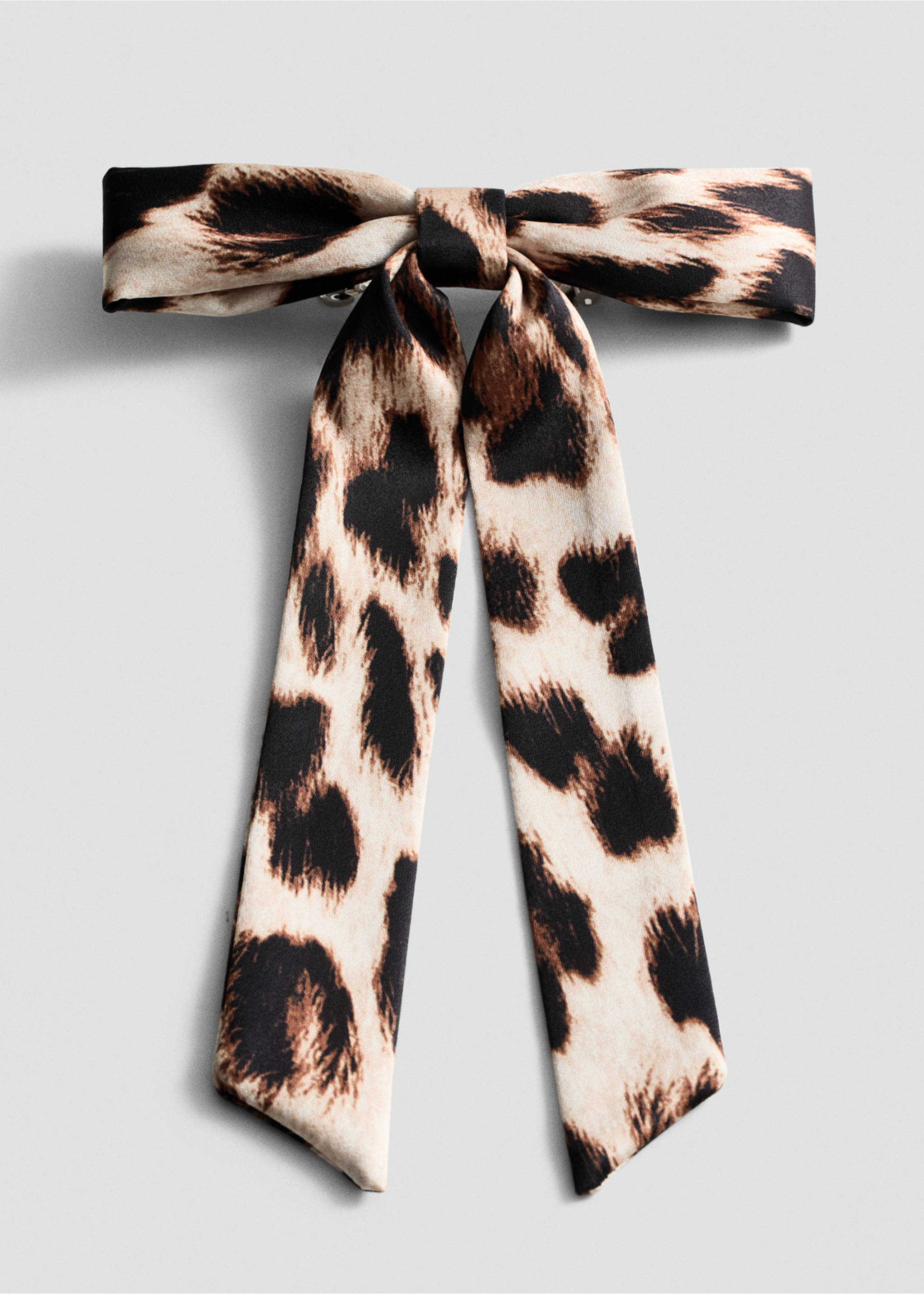 Leopard bow hair clip - Article without model, Brown. Ref: 77084058-00.