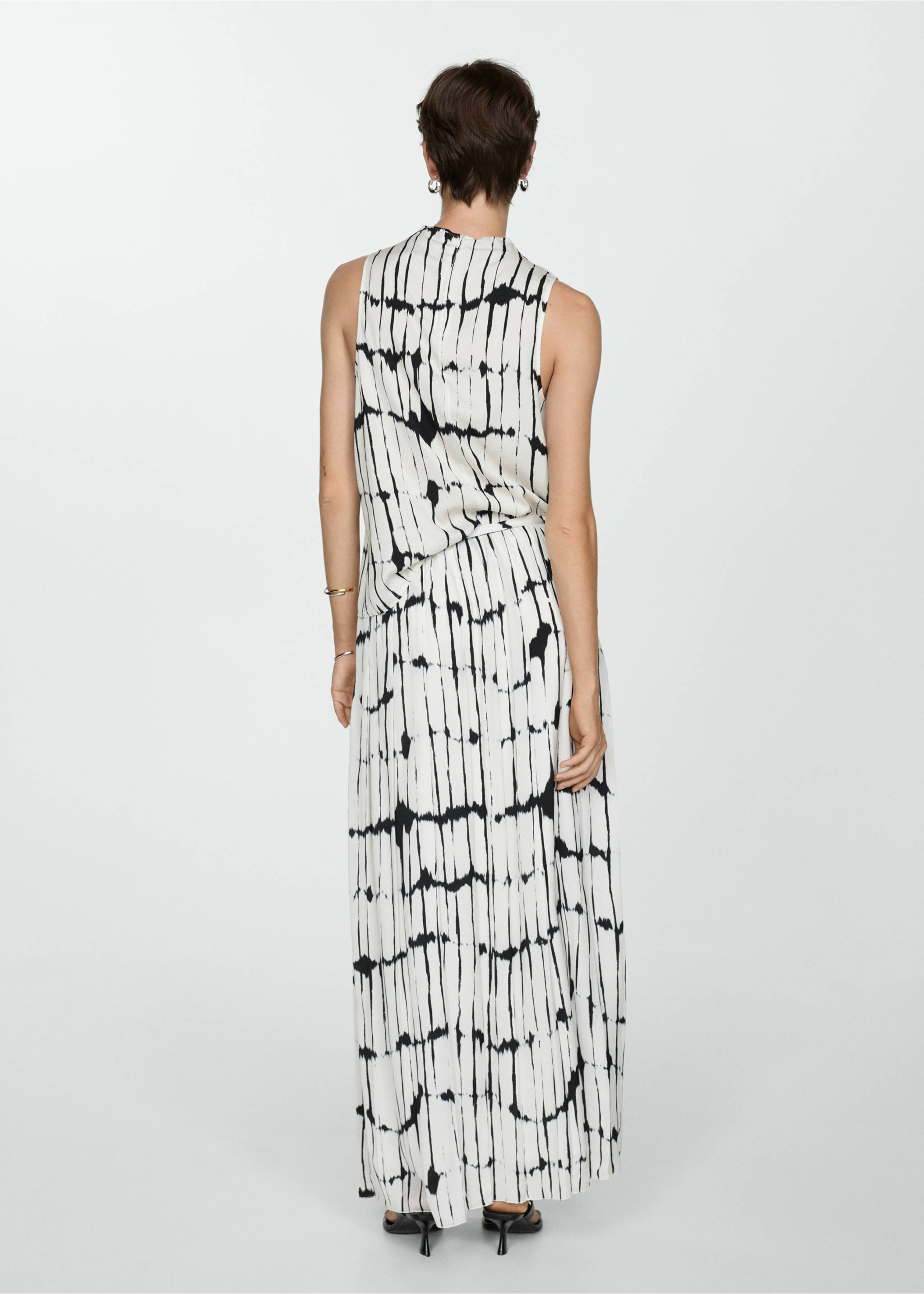 Saia comprida às riscas - Verso do artigo, Branco-pérola. Ref: 77084062-00.