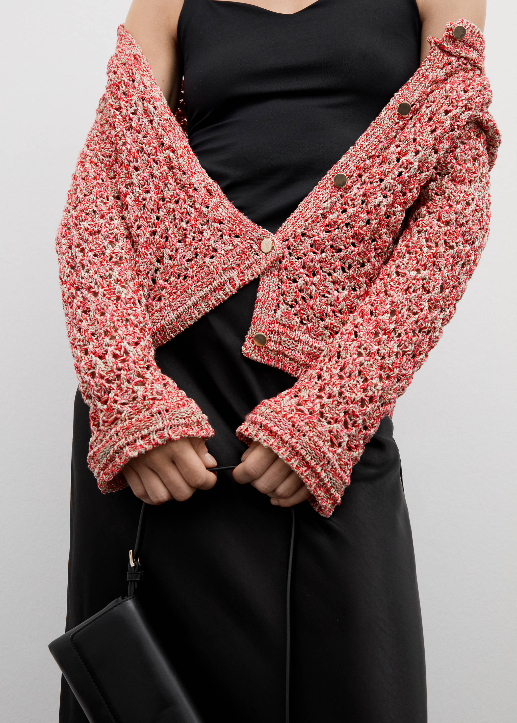 Ażurowy melanżowy kardigan z lureksu - Szczegóły artykułu 6