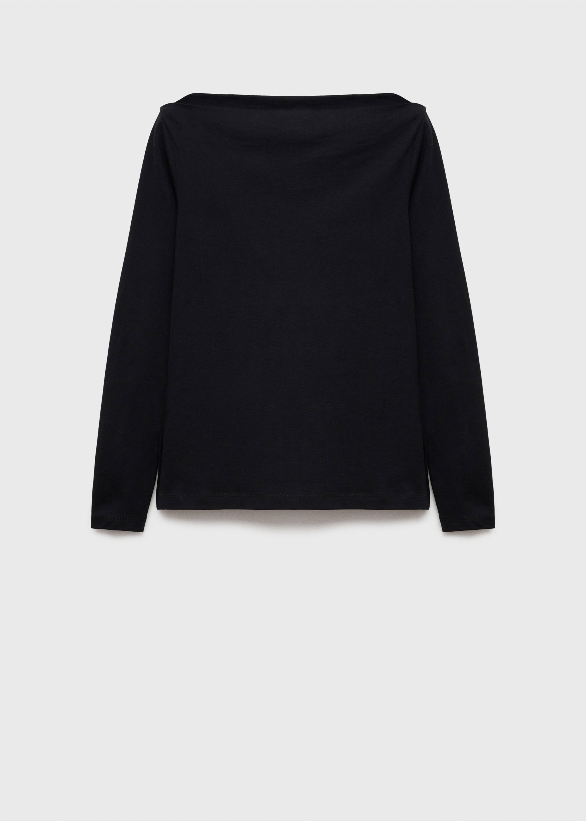 T-shirt with gathered details - Article without model, Black. Ref: 77084066-00.