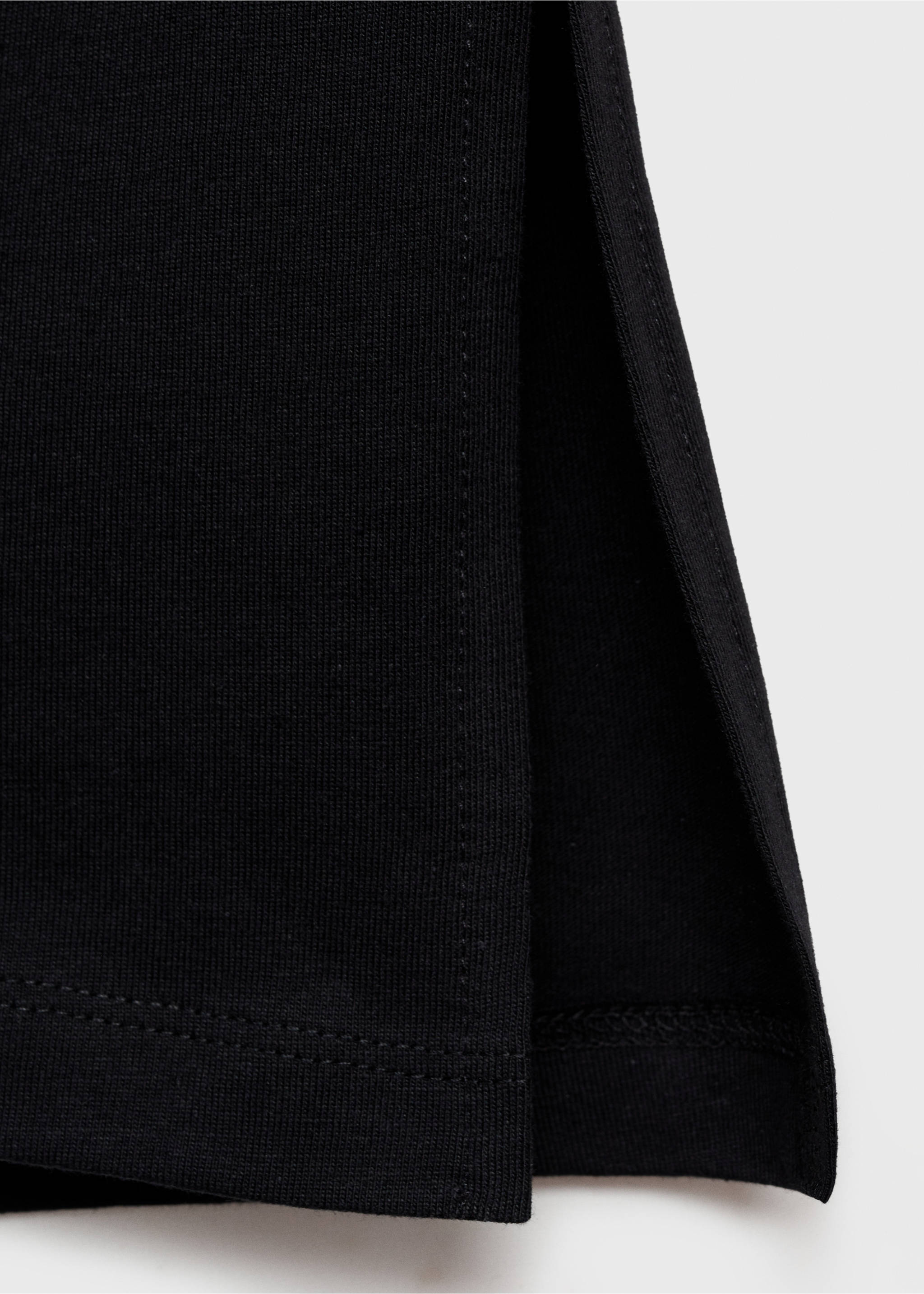 T-shirt with gathered details - Details of the article 0, Black. Ref: 77084066-00.