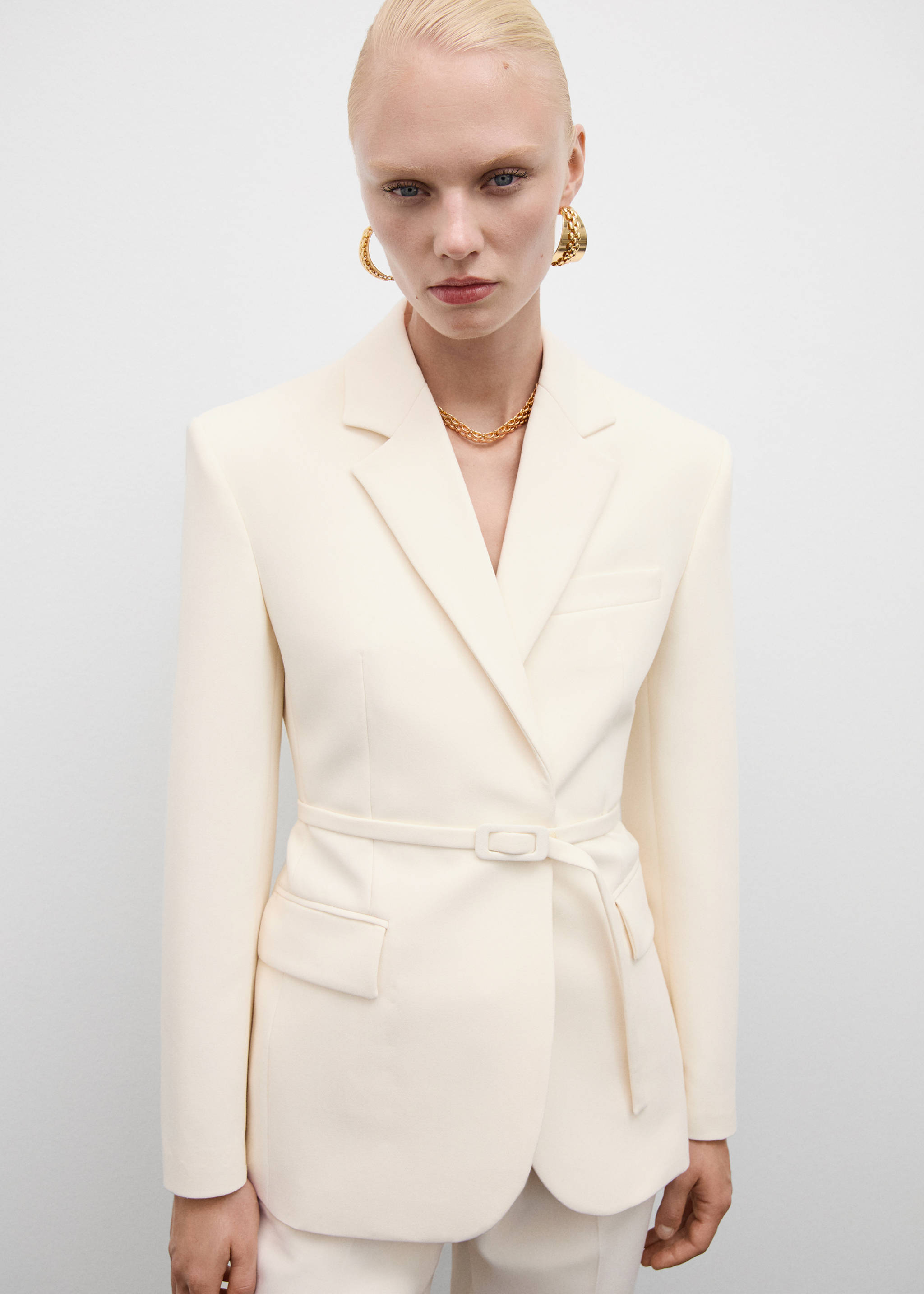 Suit jacket with belt - Medium plane