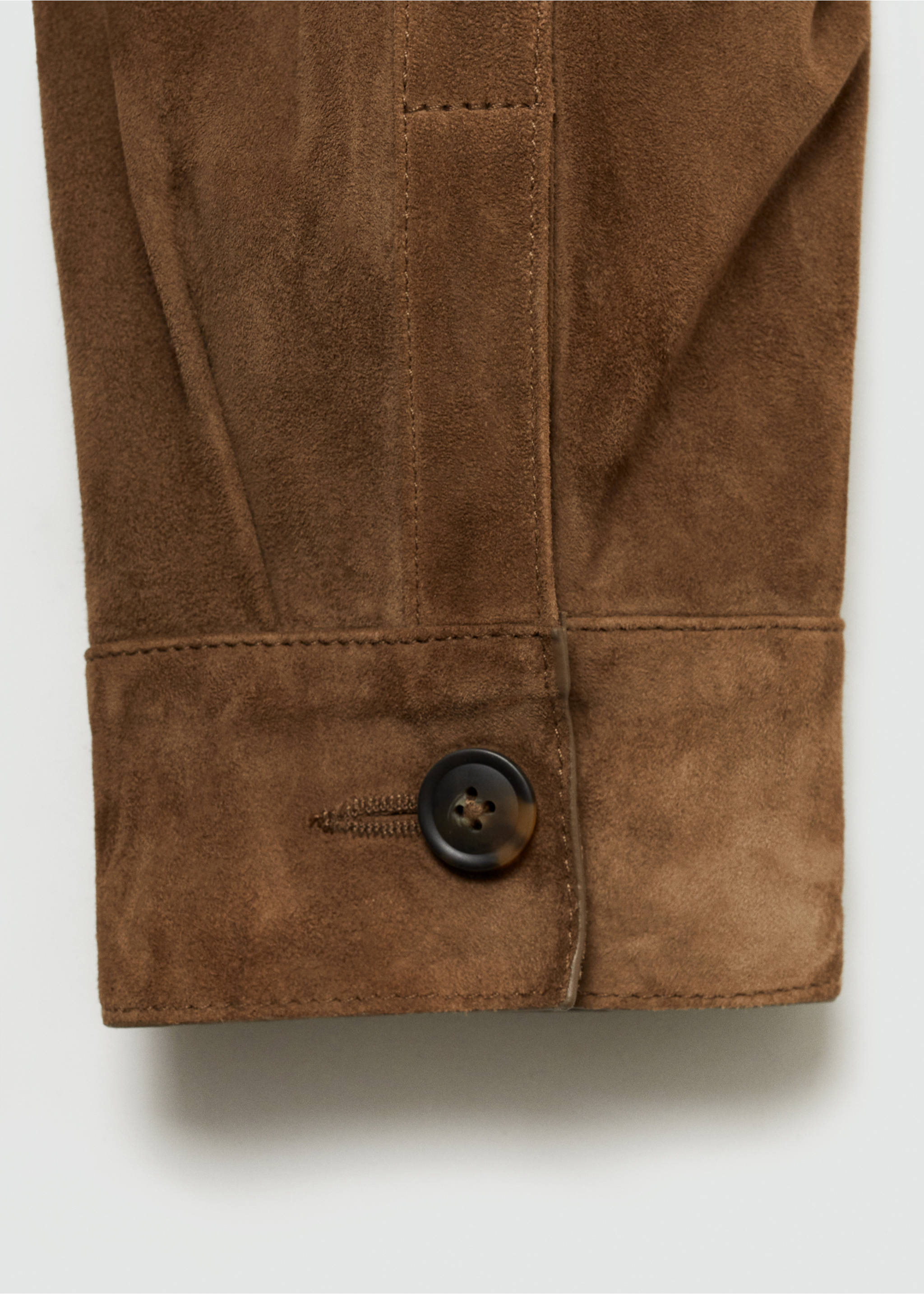 100% suede overshirt with pockets - Details of the article 0, Tobacco Brown. Ref: 77084432-00.