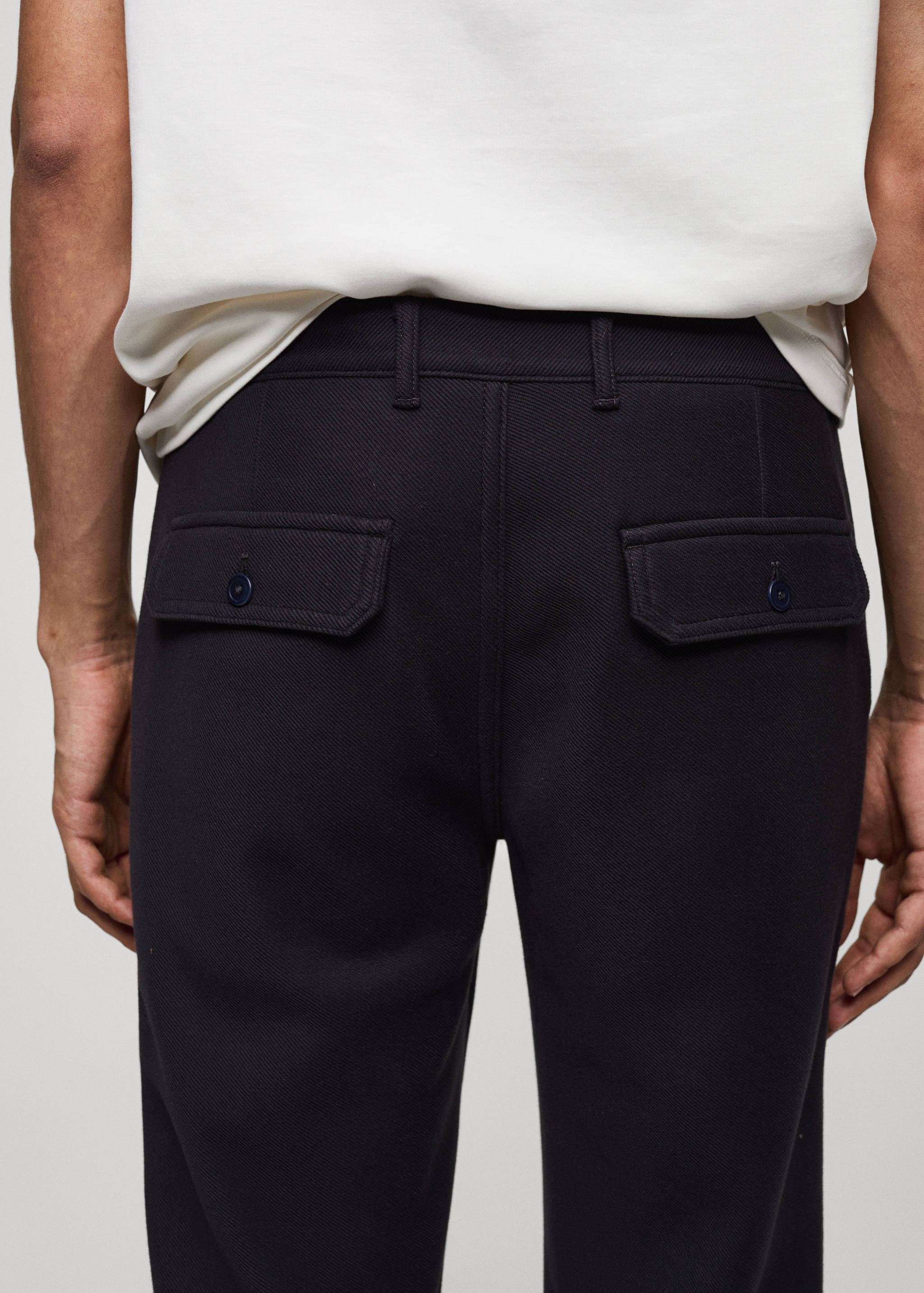 Regular-fit textured cotton trousers - Details of the article 6