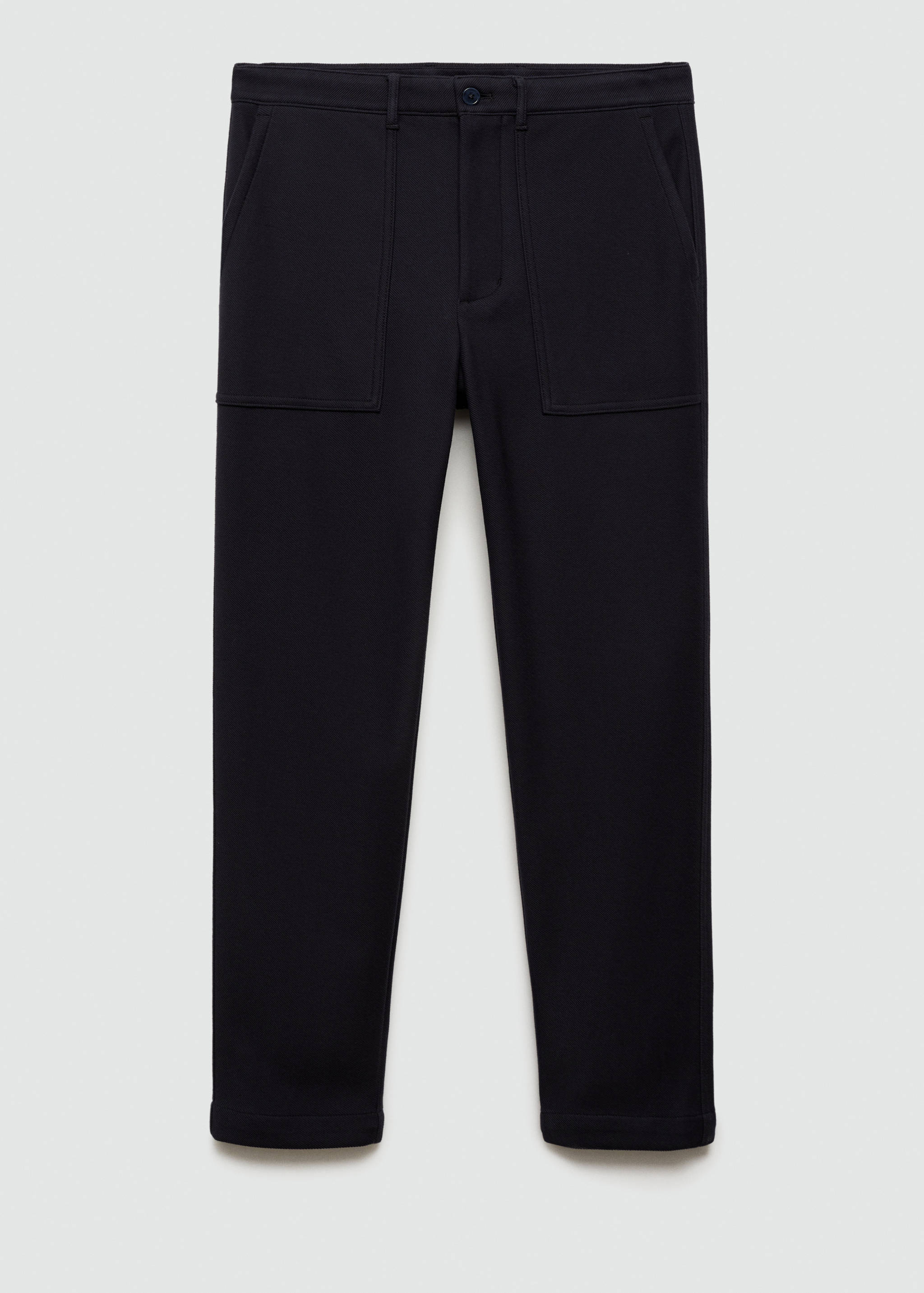Regular-fit textured cotton trousers - Article without model