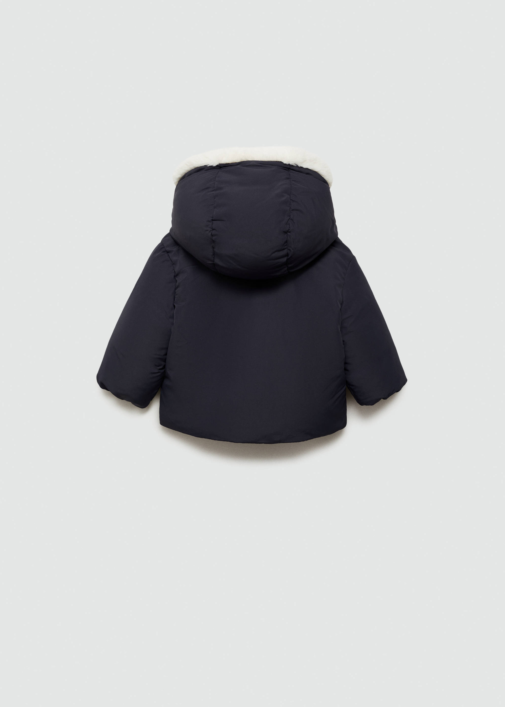 Anorak with shearling-effect hood - Reverse of the article