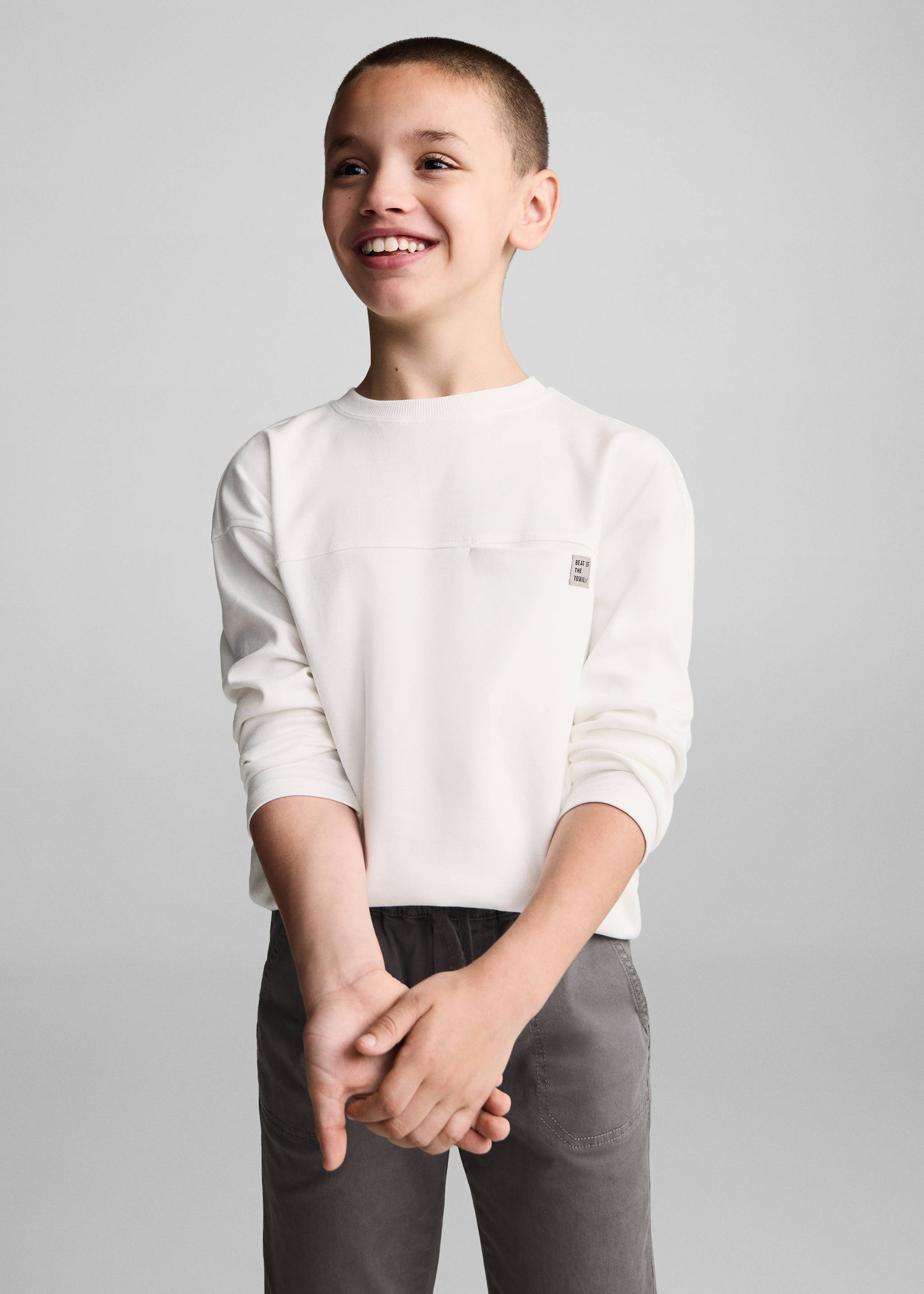 Long sleeve cotton t-shirt - Medium plane