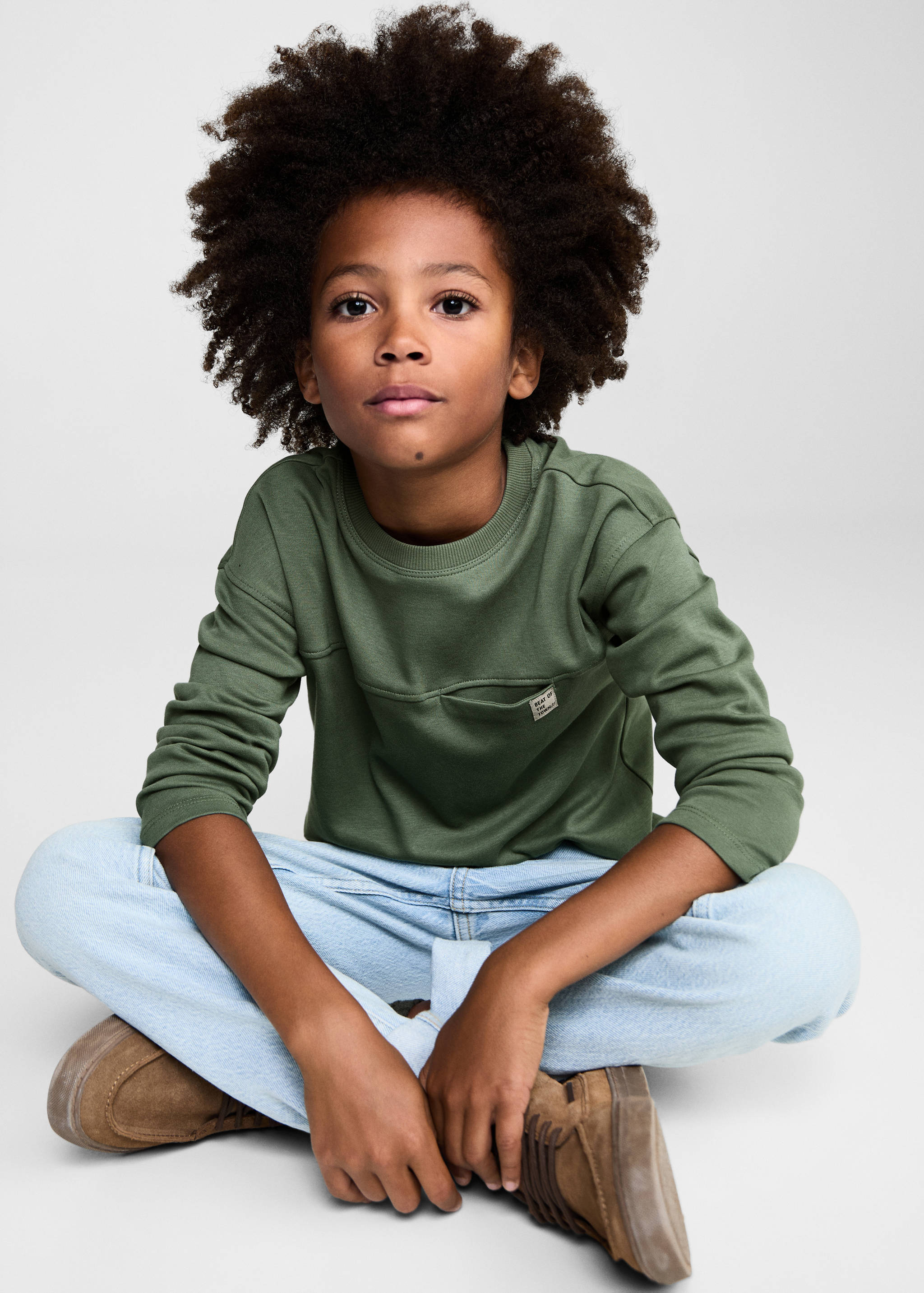 Long sleeve cotton t-shirt - Medium plane