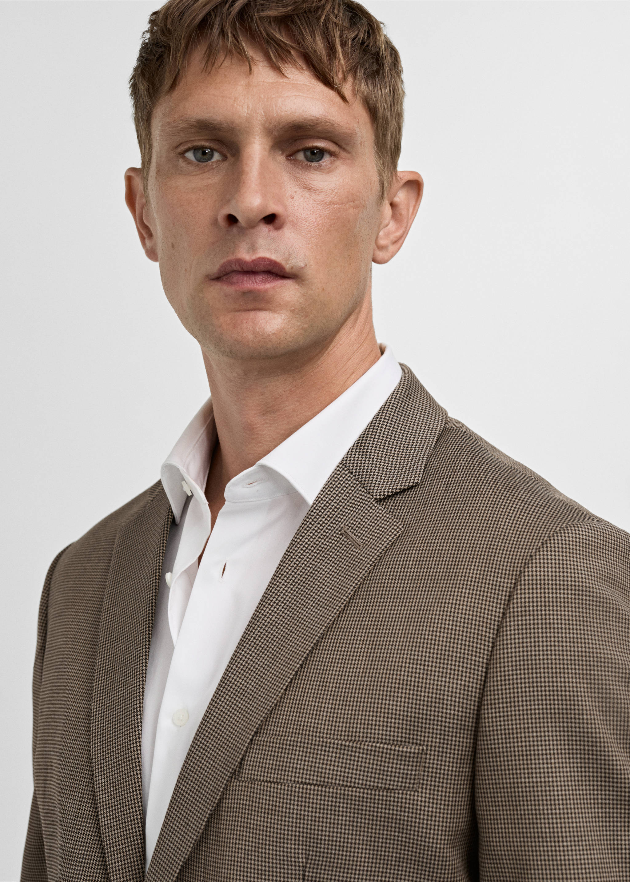 Super Slim Fit-Anzugjacke mit Fischgrätstruktur - Detail des Artikels 1