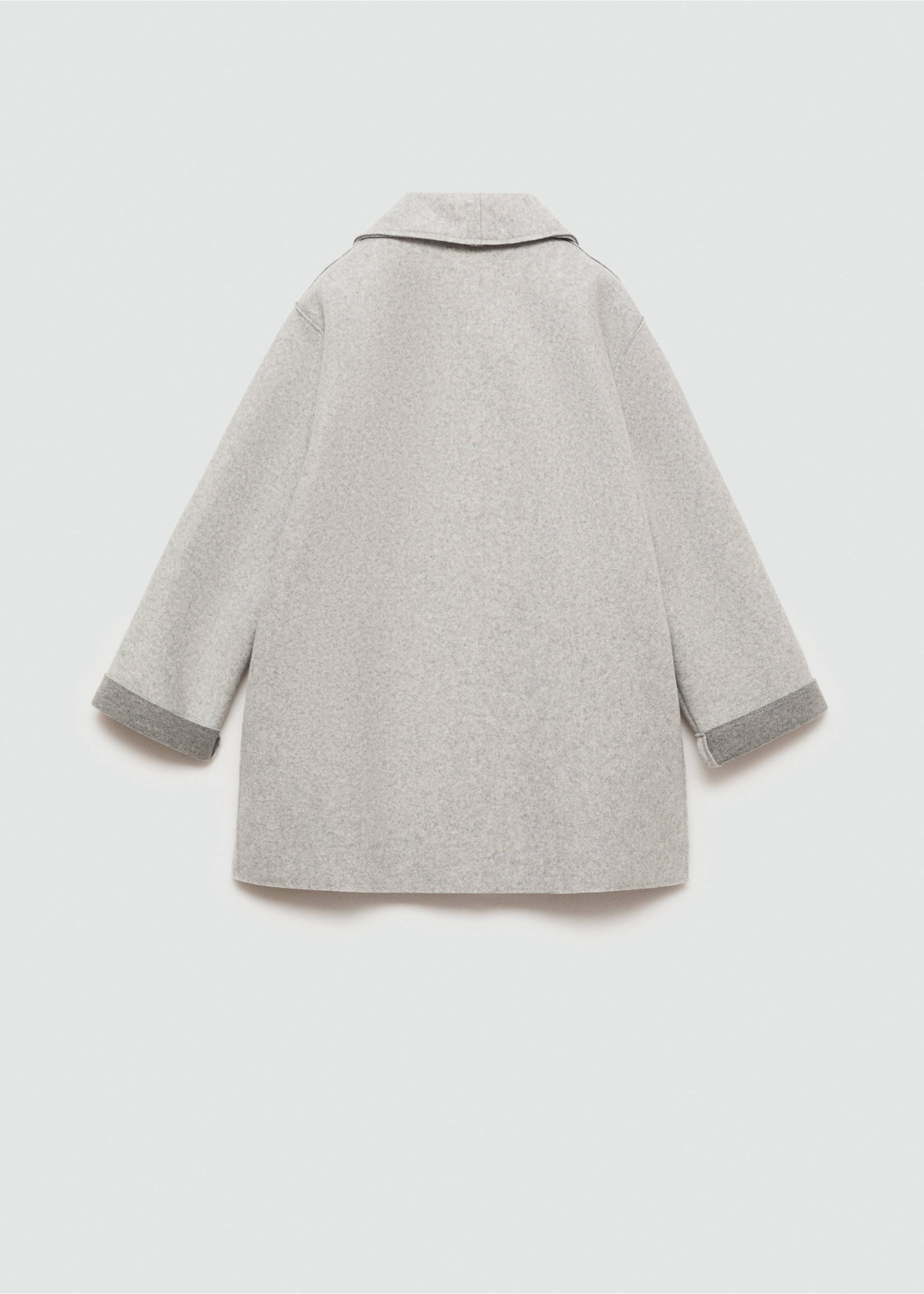 Cloth coat with pockets - Reverse of the article, Grey. Ref: 77084440-00.