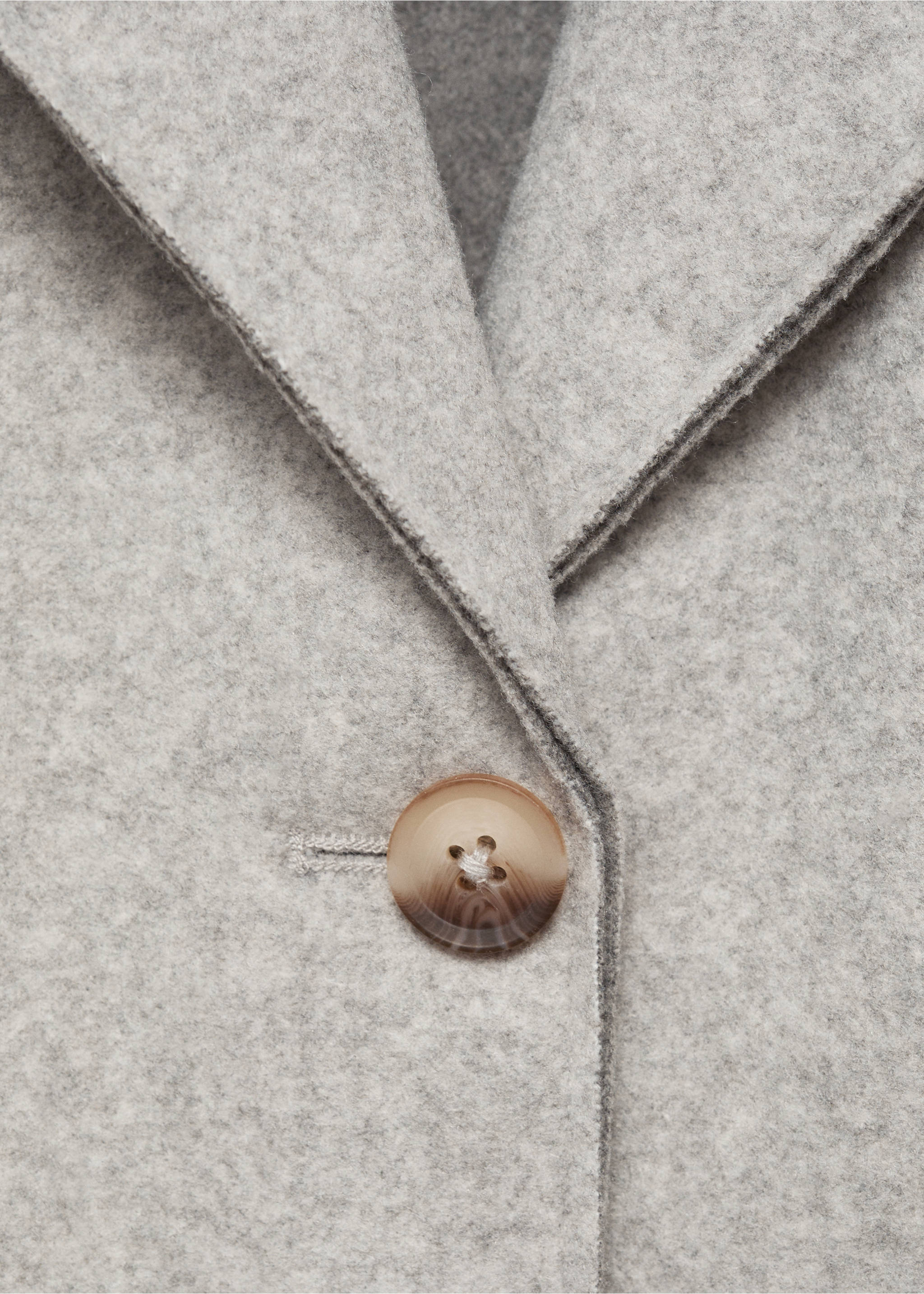 Cloth coat with pockets - Details of the article 8, Grey. Ref: 77084440-00.