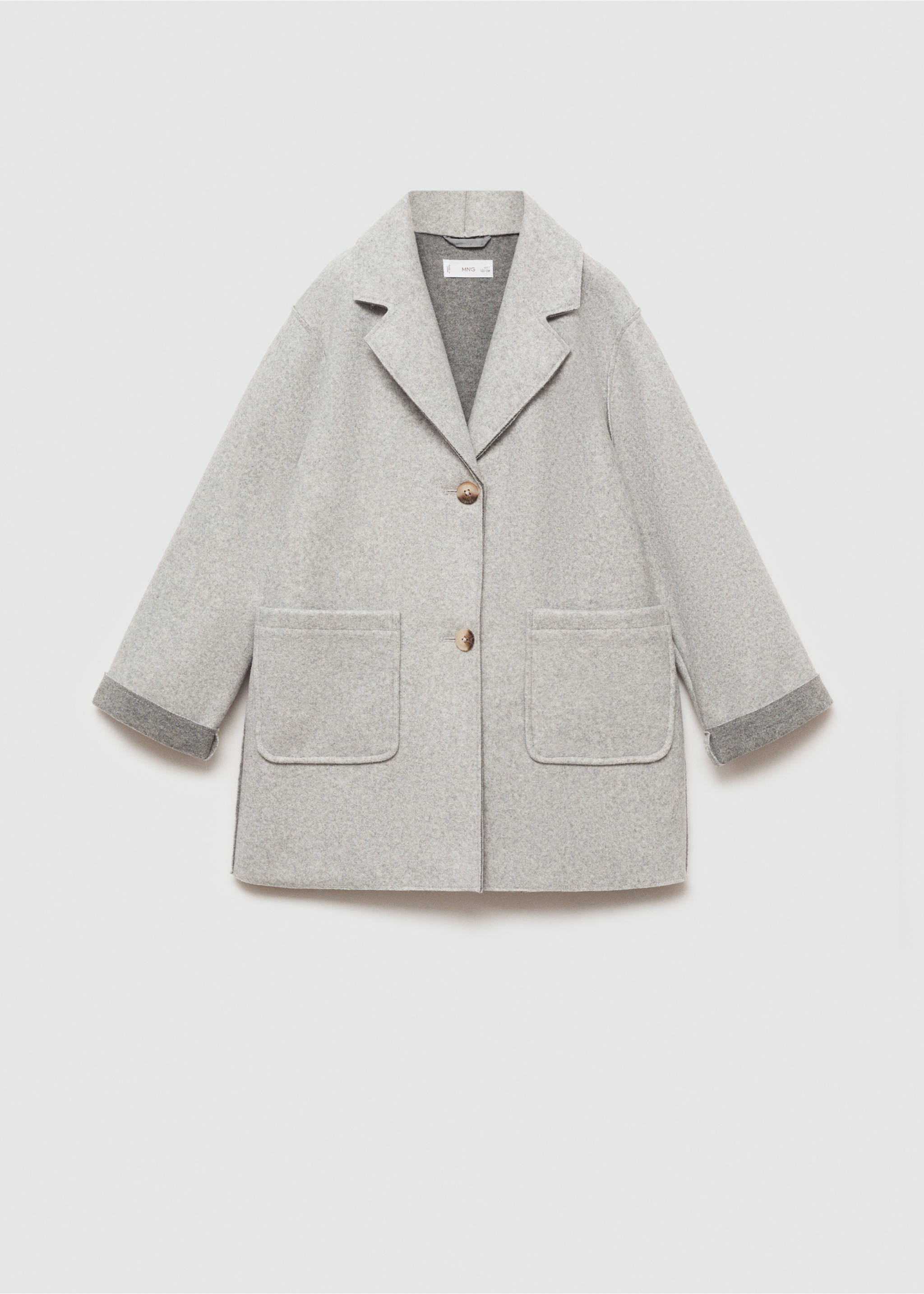 Cloth coat with pockets - Article without model, Grey. Ref: 77084440-00.