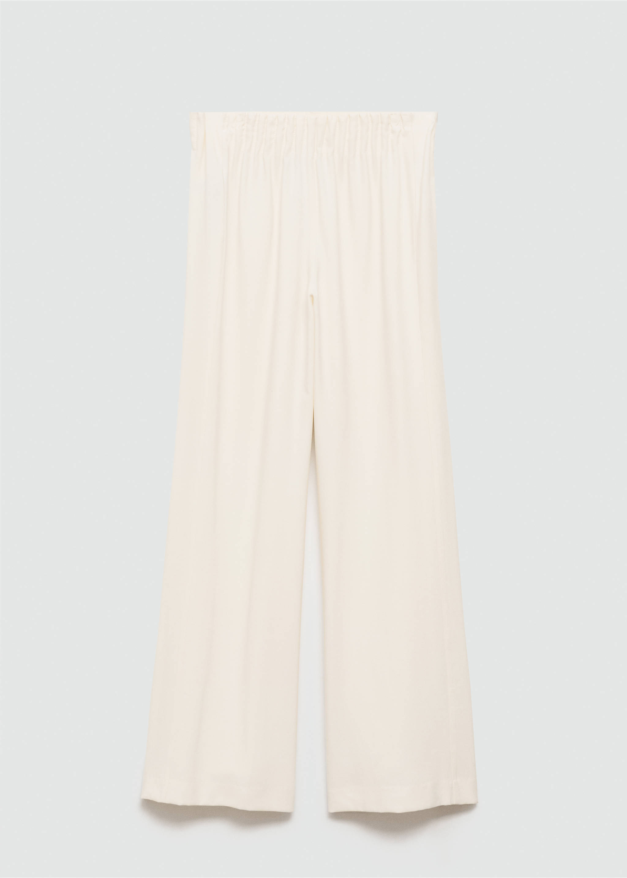 Wide leg trousers with elastic waist - Article without model, Ecru. Ref: 77084441-00.