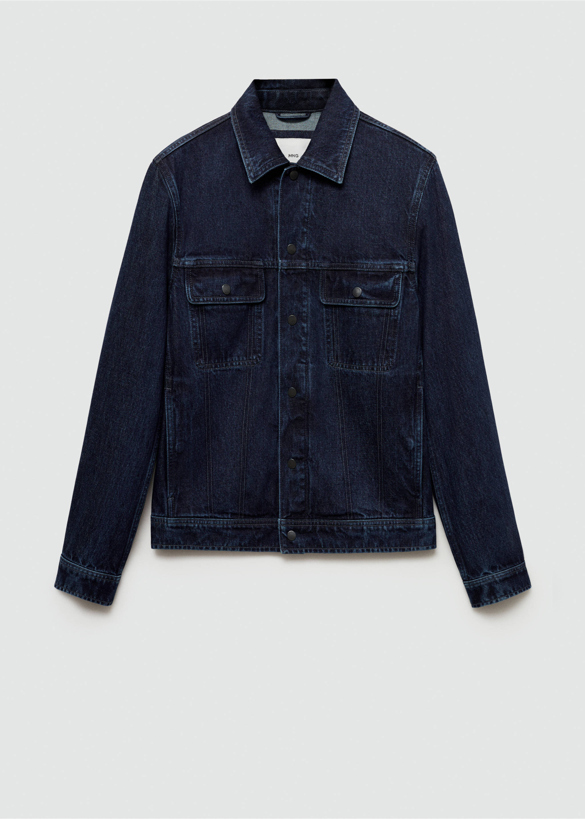 Denim jacket pockets - Article without model, Dark Blue. Ref: 77084442-00.