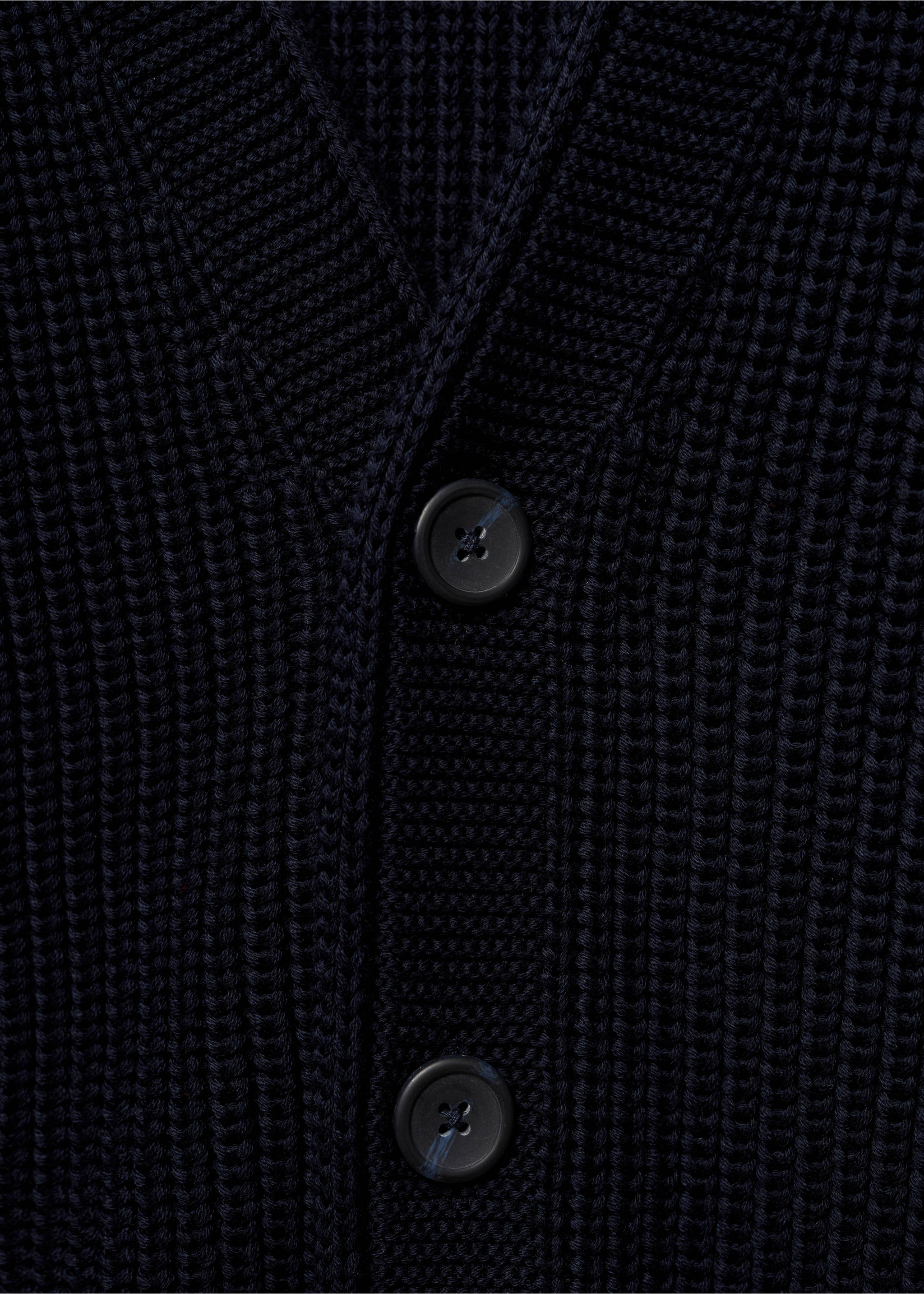 Gerippter Grobstrick-Cardigan mit Knöpfen - Detail des Artikels 8, Dunkles Marineblau. Ref: 77084445-00.