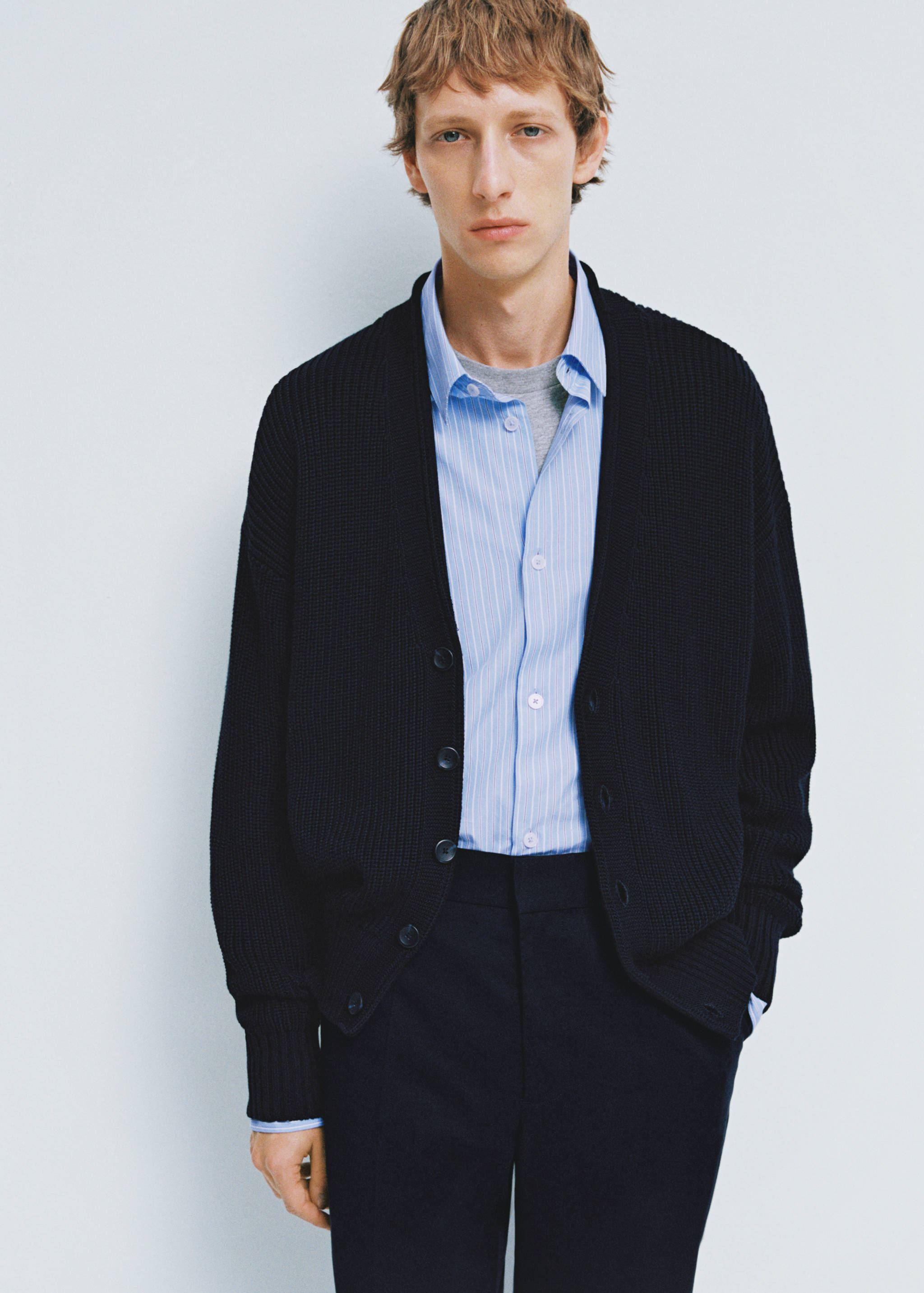 Gerippter Grobstrick-Cardigan mit Knöpfen - Detail des Artikels 3