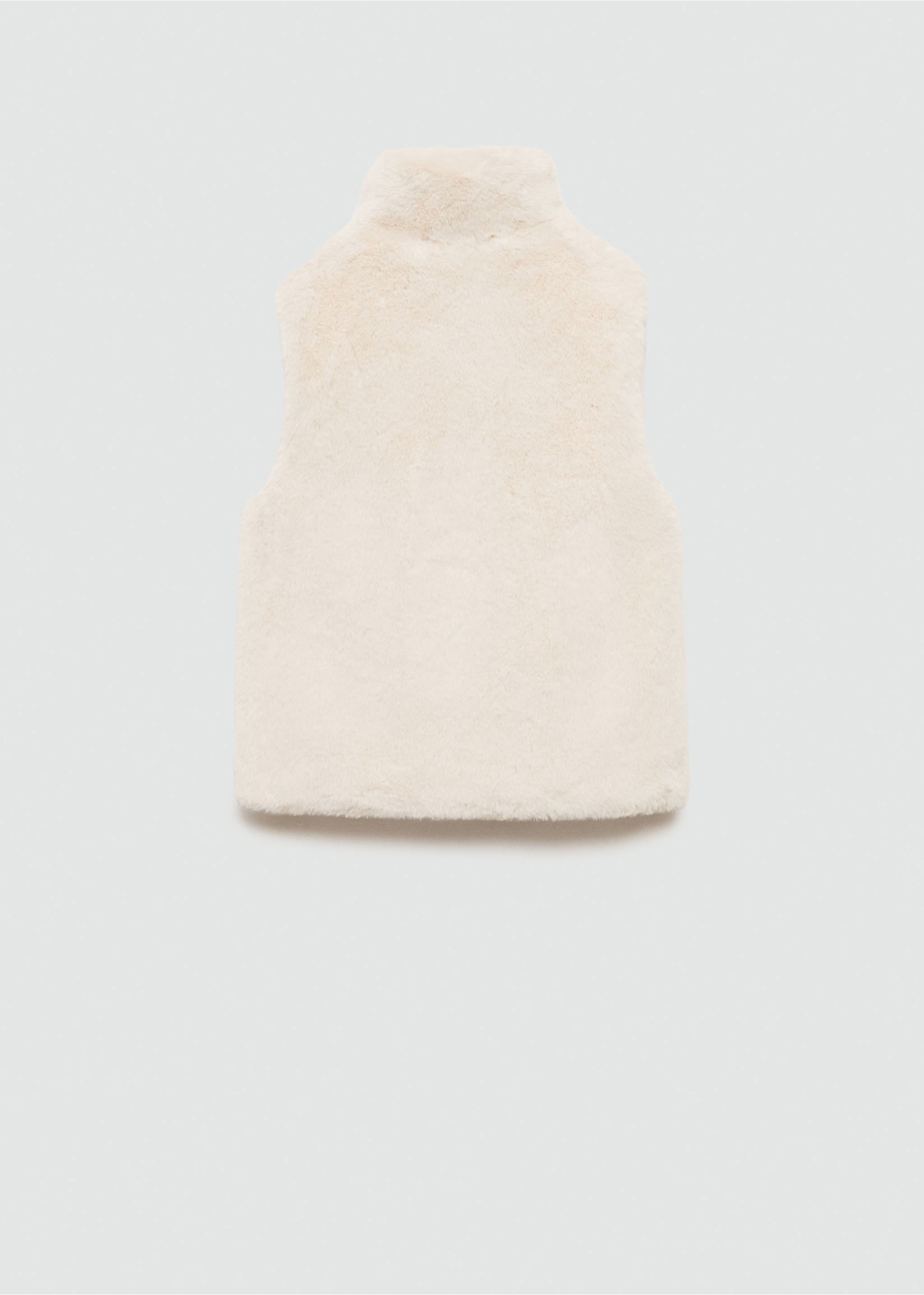 Fur-effect gilet with pockets - Reverse of the article, Ecru. Ref: 77084759-00.