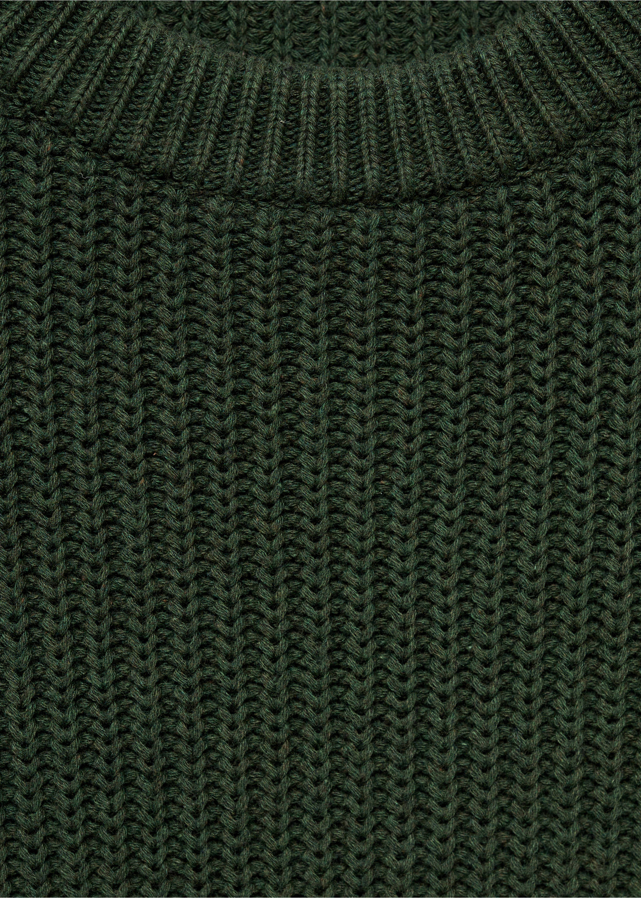 Ribbed cotton knitted sweater - Details of the article 8, Green. Ref: 77084760-00.