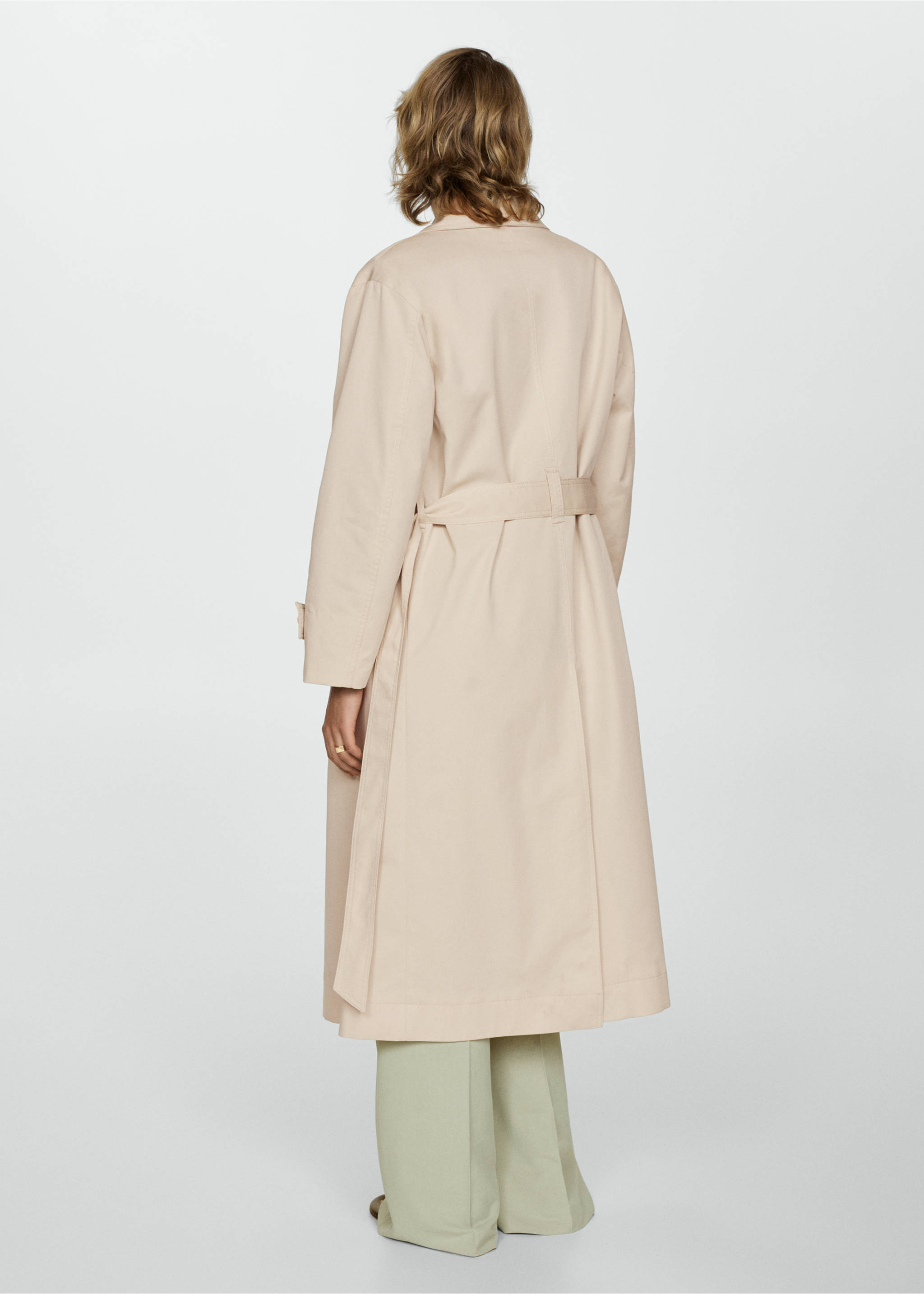 Trench long double boutonnage - Verso de l’article, Beige. Ref: 77084762-00.