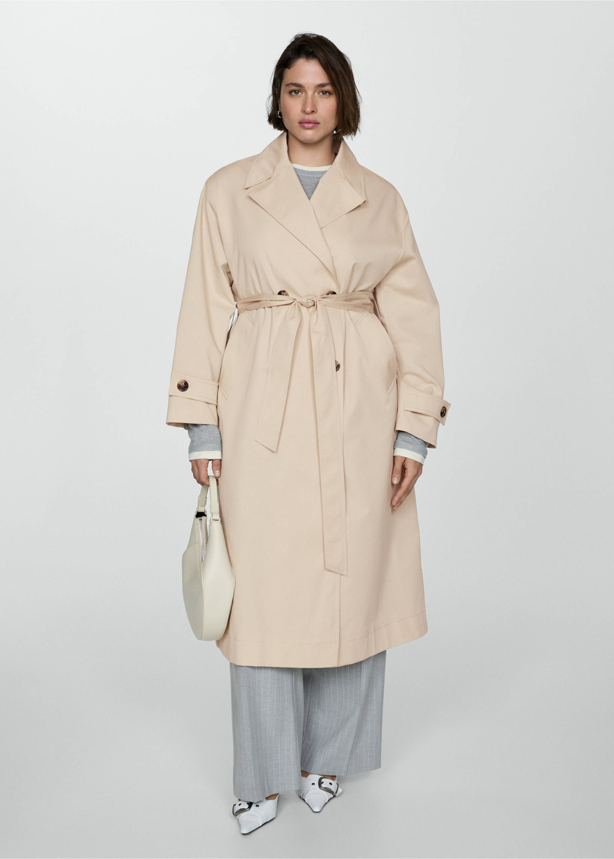 Trench long double boutonnage - Détail de l'article 3, Beige. Ref: 77084762-00.