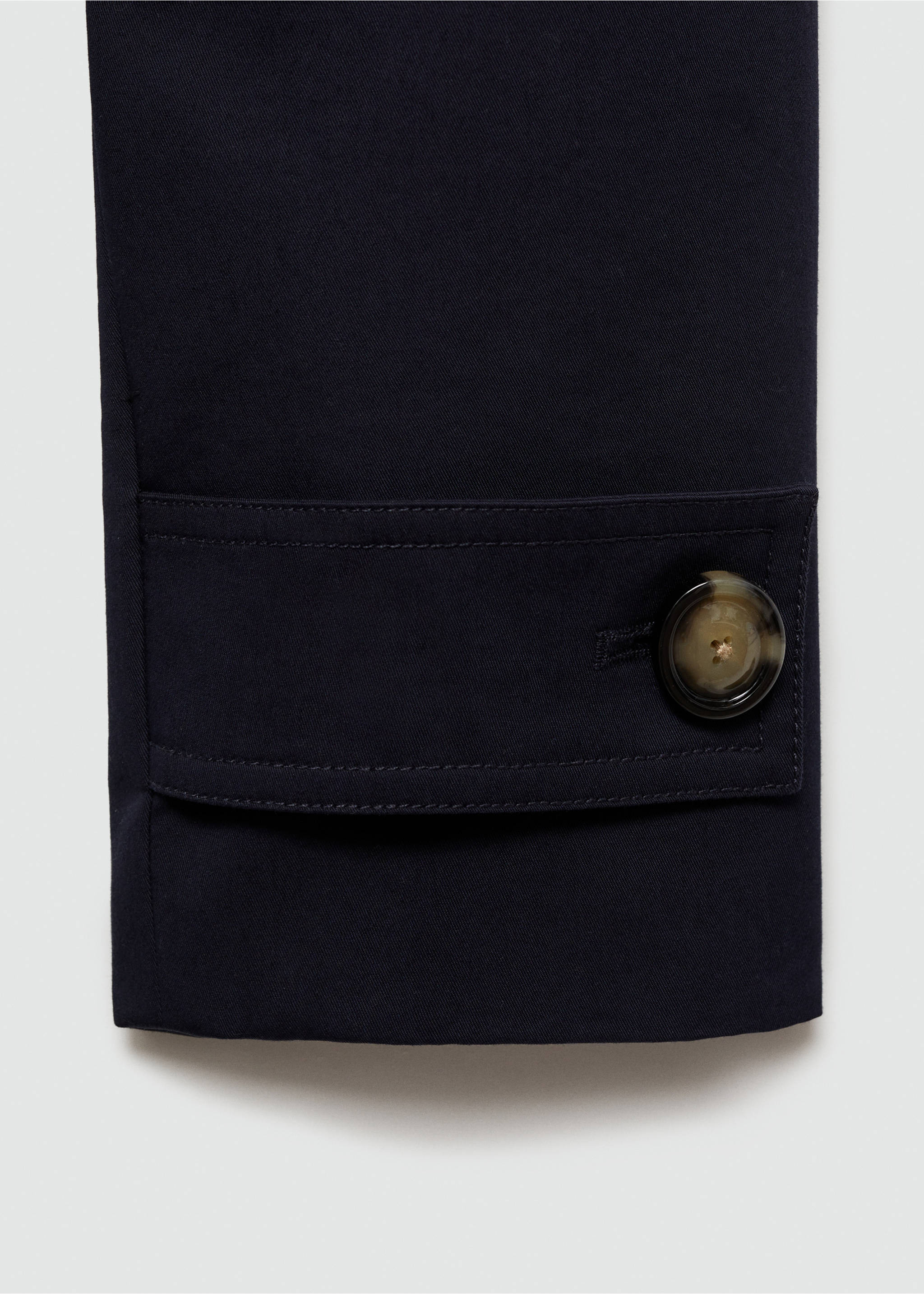 Long double-breasted trench coat - Details of the article 0, Black. Ref: 77084762-00.