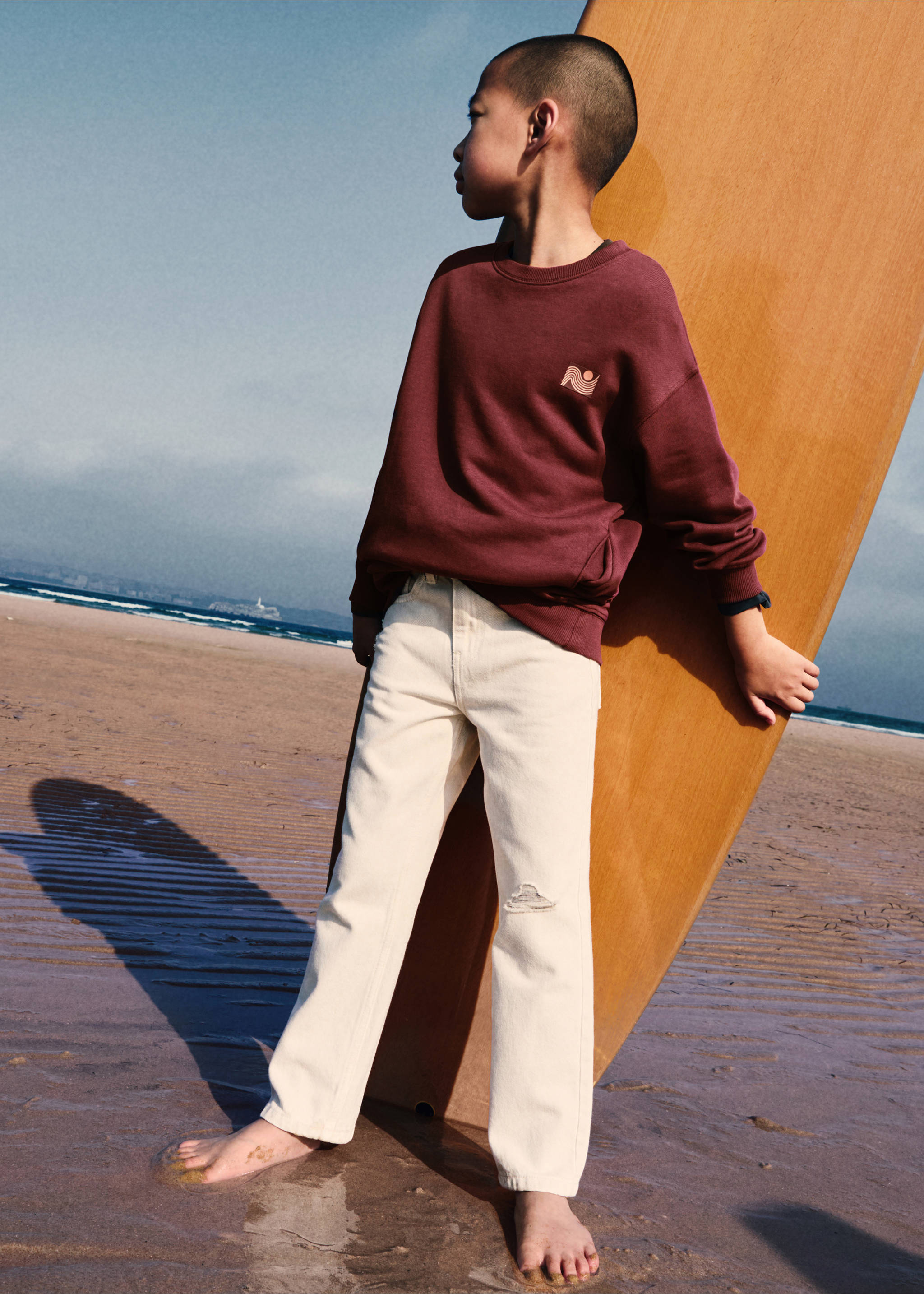 Ripped straight jeans - General plane, White. Ref: 77084765-00.