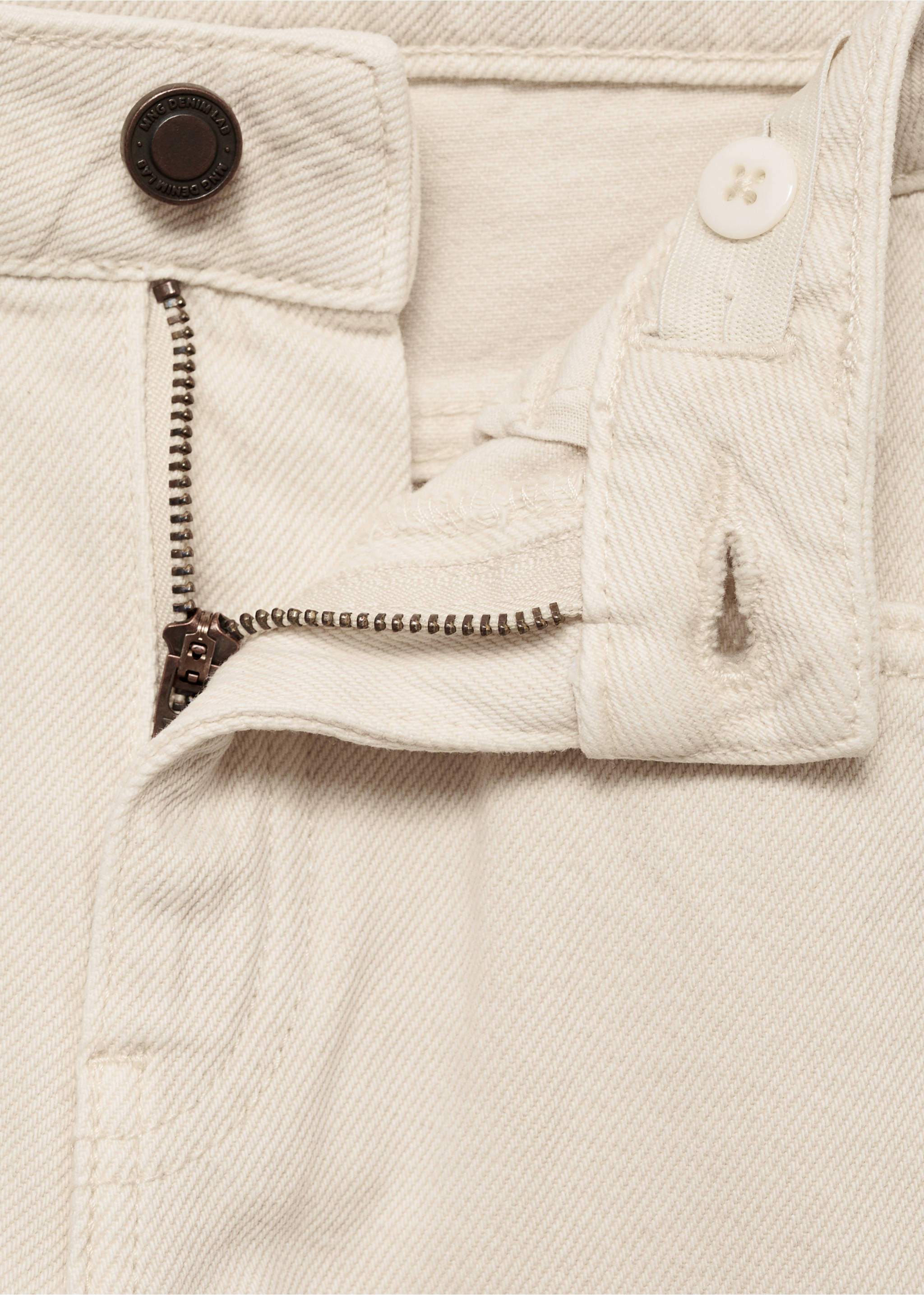 Ripped straight jeans - Details of the article 8, White. Ref: 77084765-00.