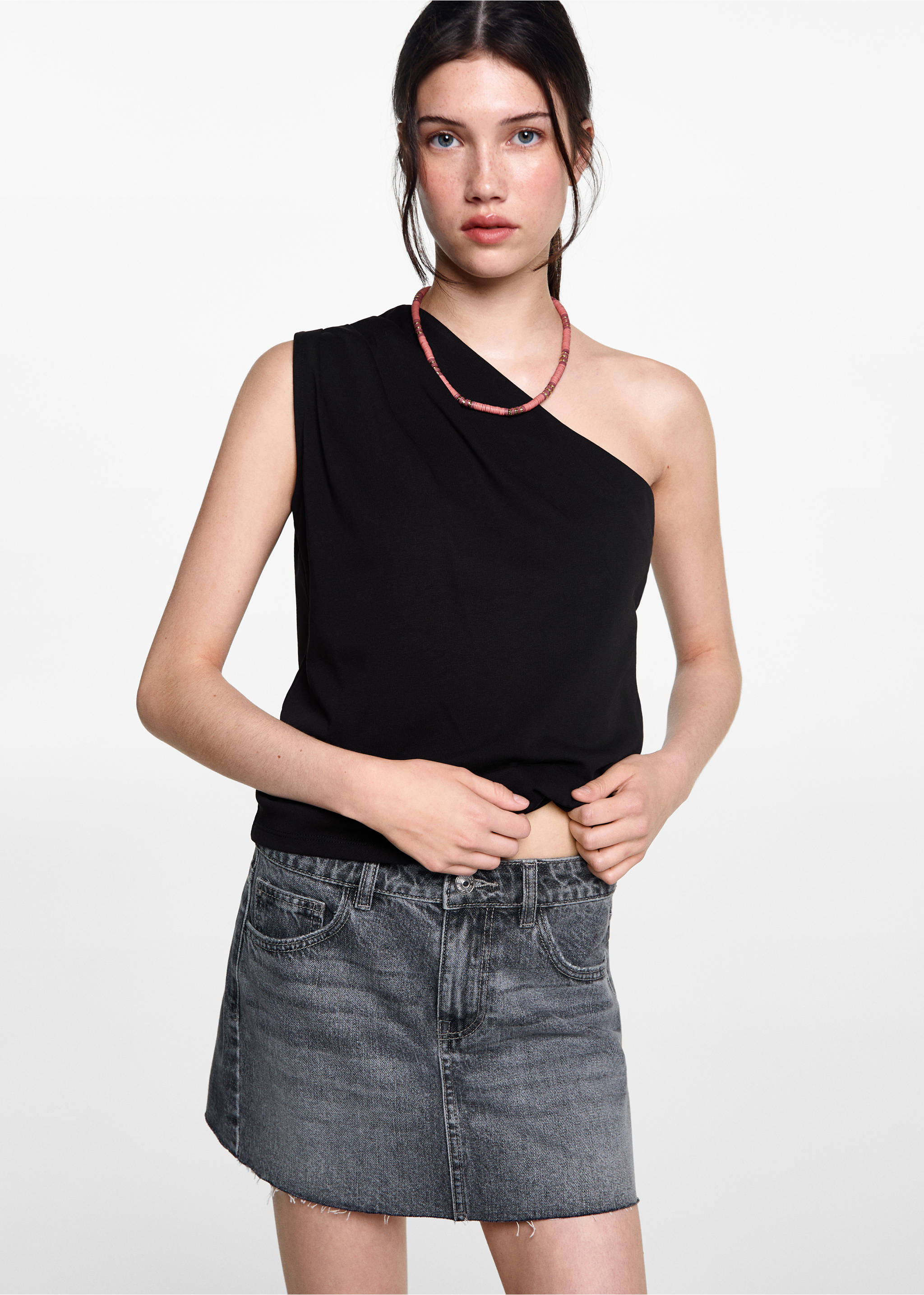 Denim mini-skirt - Medium plane, Open Grey. Ref: 77084780-00.