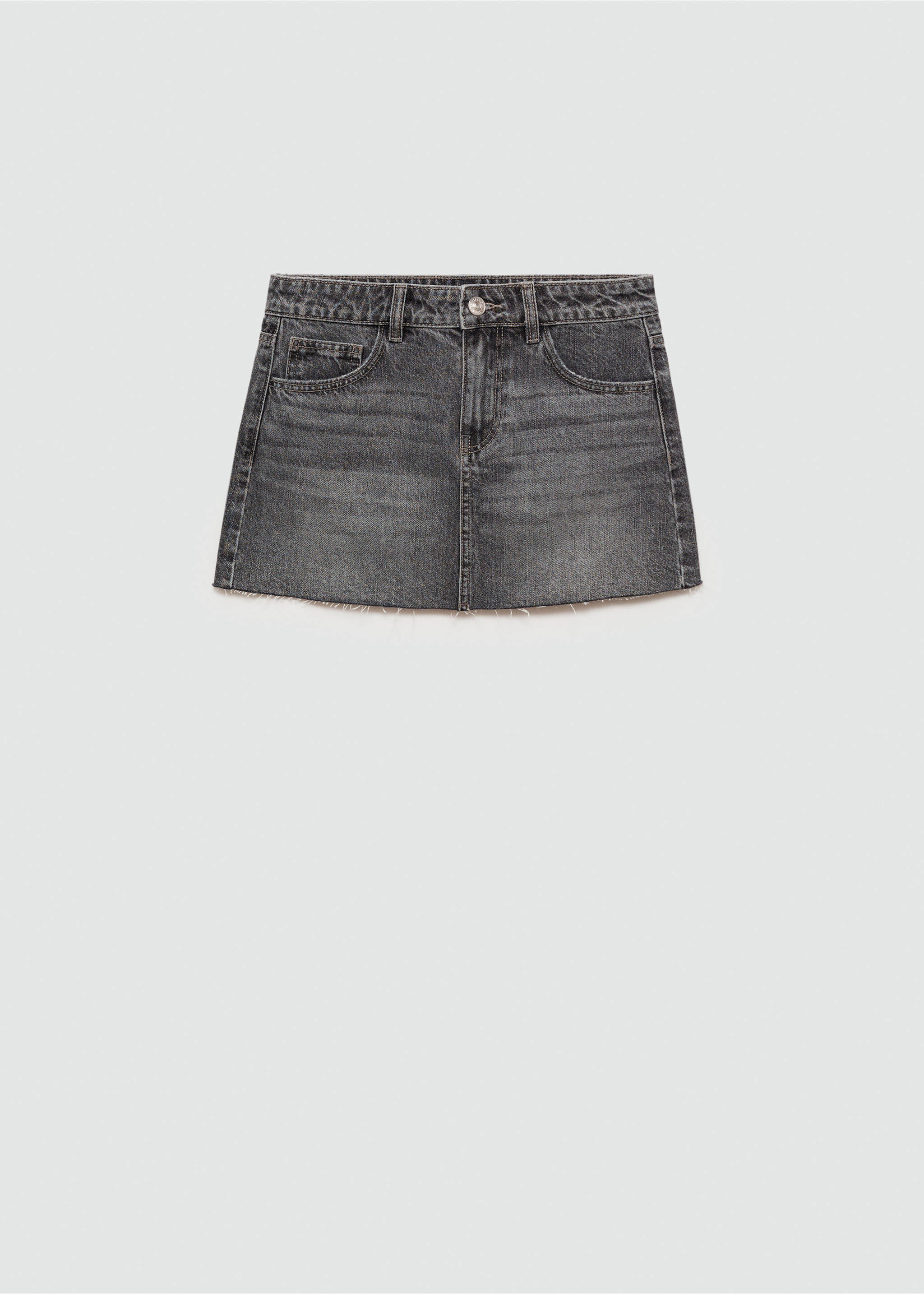 Denim mini-skirt - Article without model, Open Grey. Ref: 77084780-00.