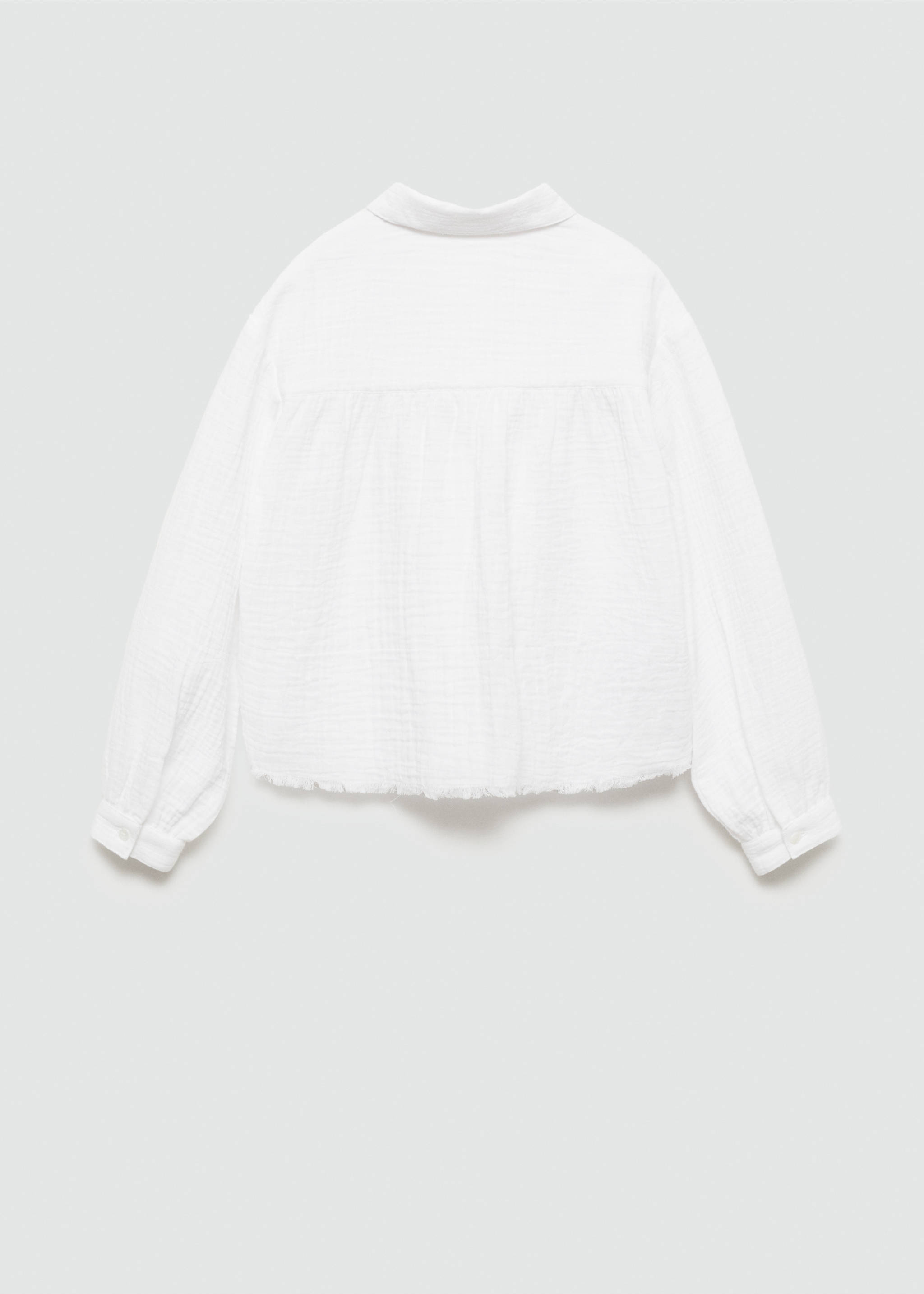 Košile z bavlněného kepru - Zadní strana zboží, Bílá. Ref: 77084782-00.