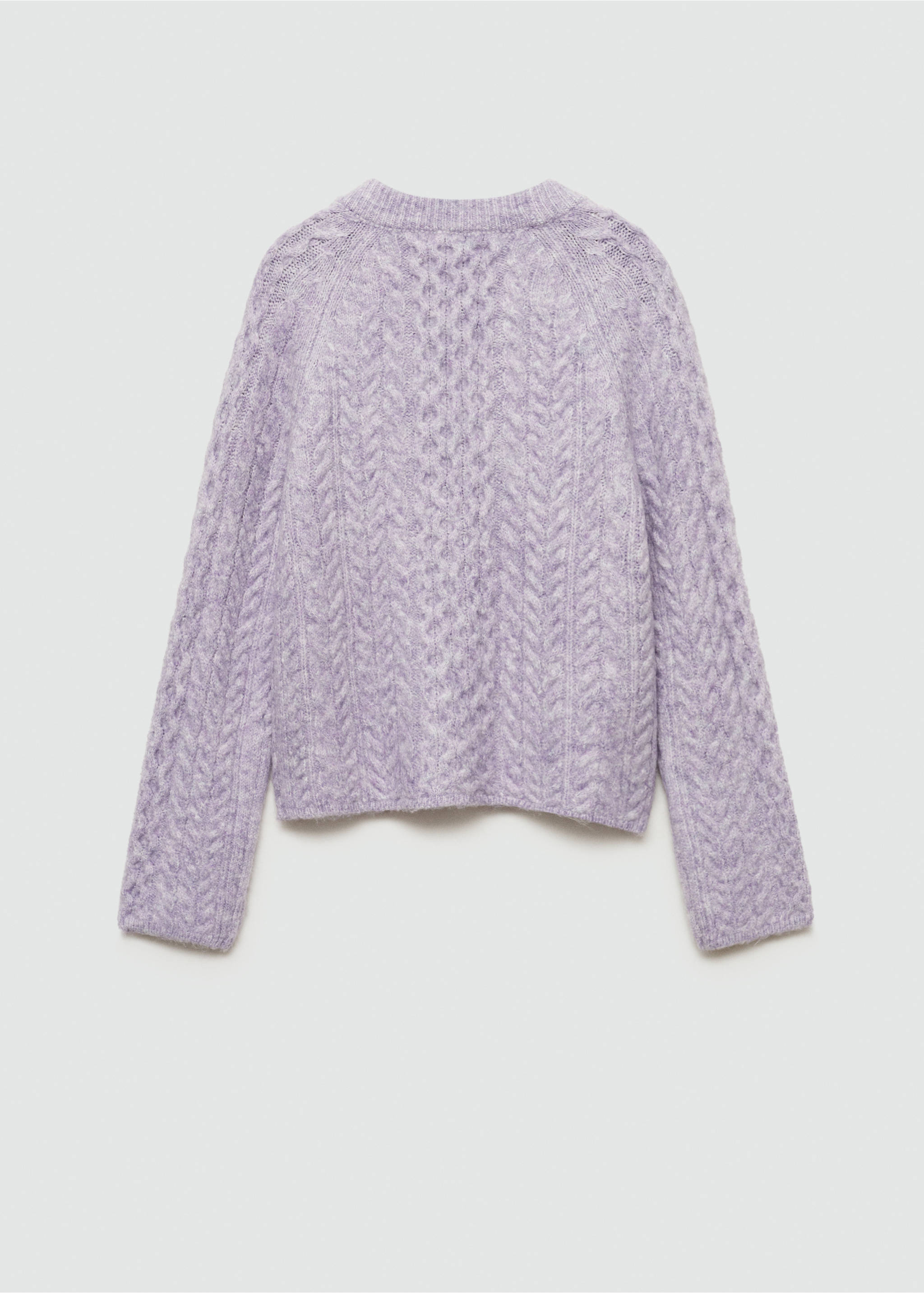 Knitted braided cardigan - Reverse of the article, Lavender. Ref: 77084784-00.