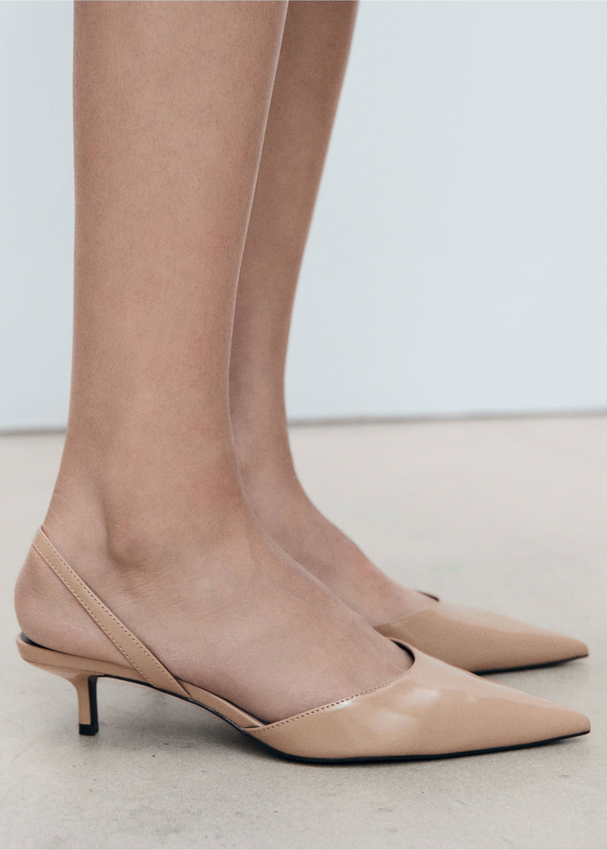 Kitten-heel pointed shoes - General plane, Light/Pastel Brown. Ref: 77084786-00.