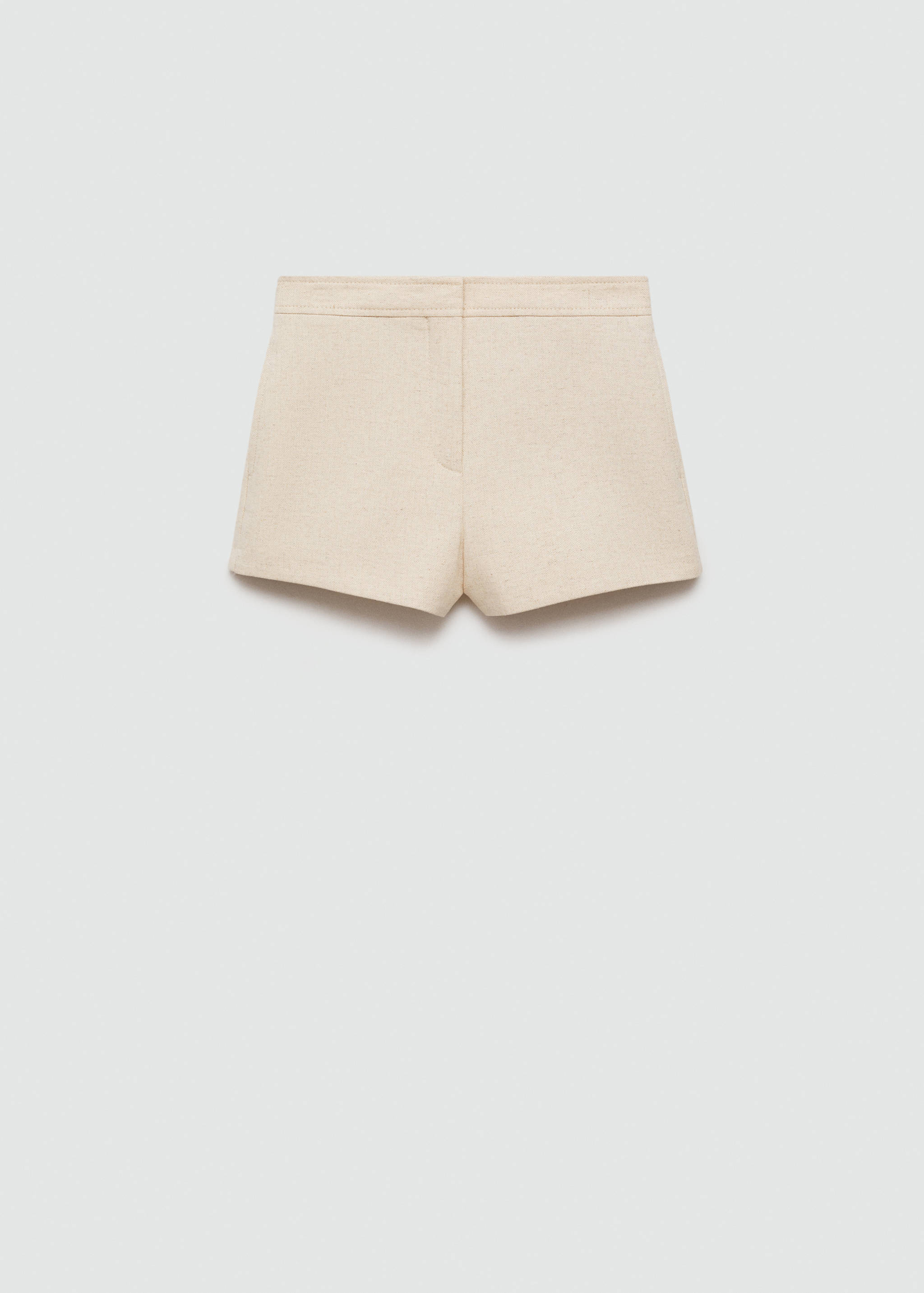 Raka shorts i bomull och linne - Artikel utan modell