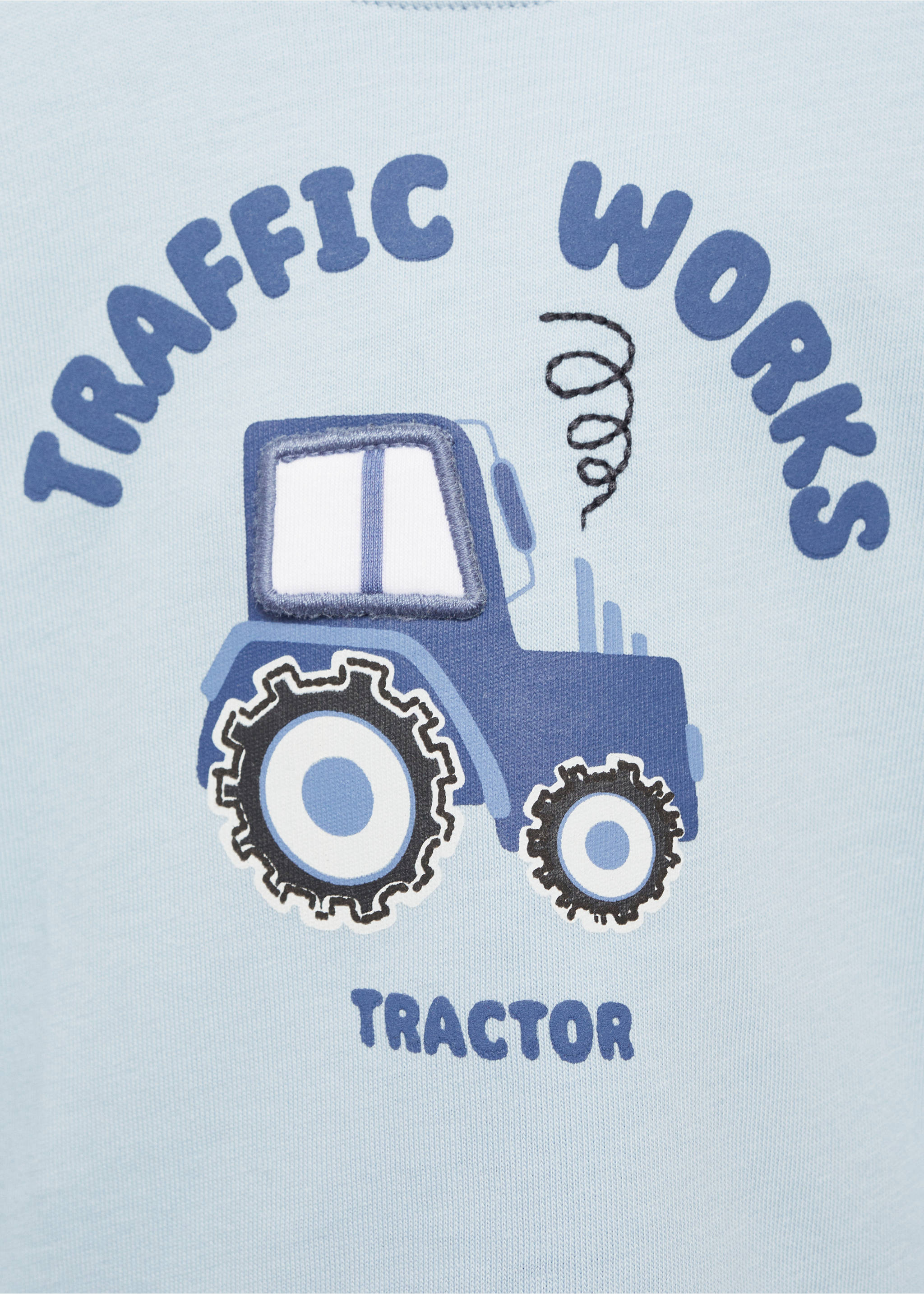 Printed long sleeve t-shirt - Details of the article 8, Sky Blue. Ref: 77084796-00.