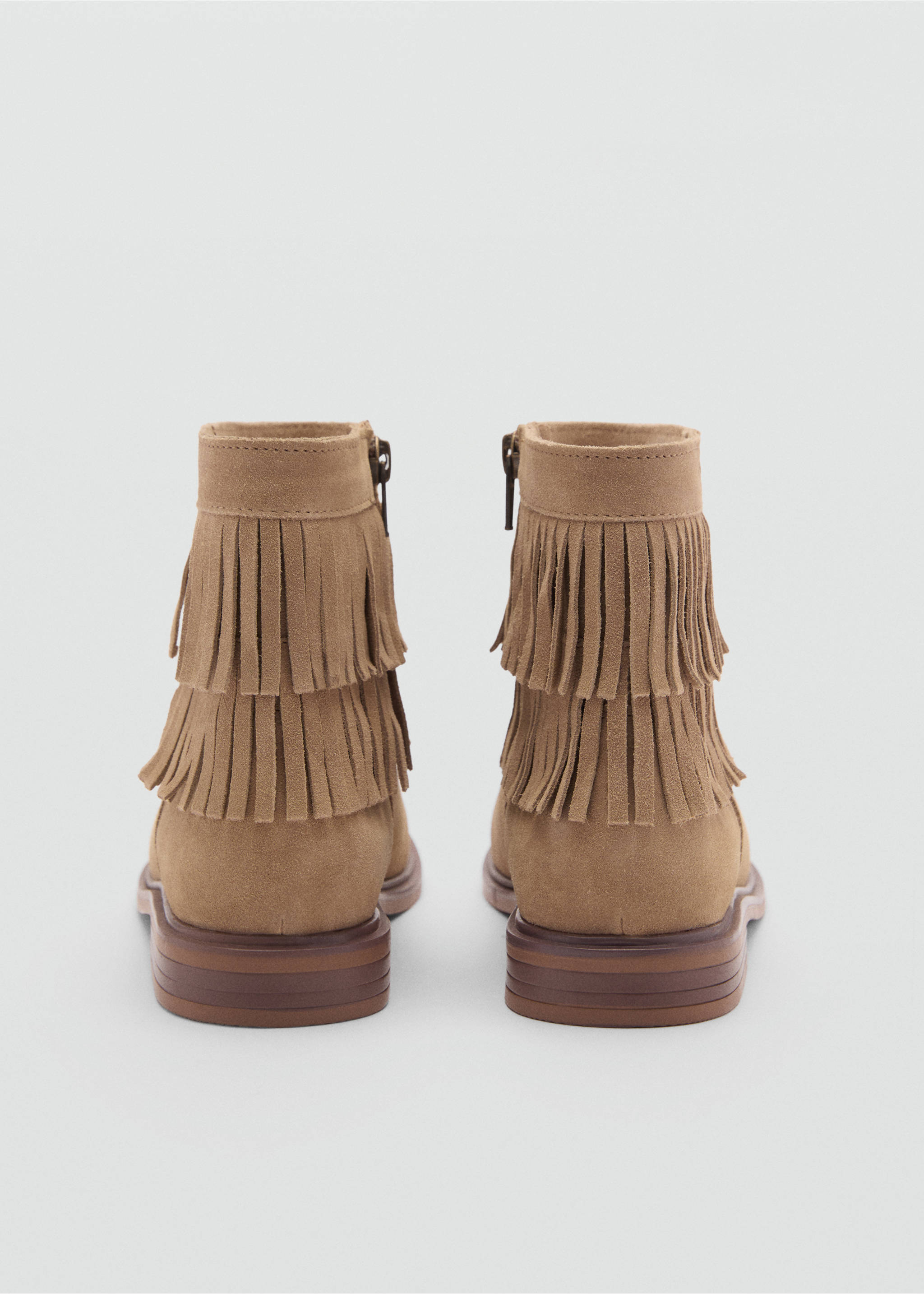 Fringed leather boots - Details of the article 1, Sand. Ref: 77085145-00.