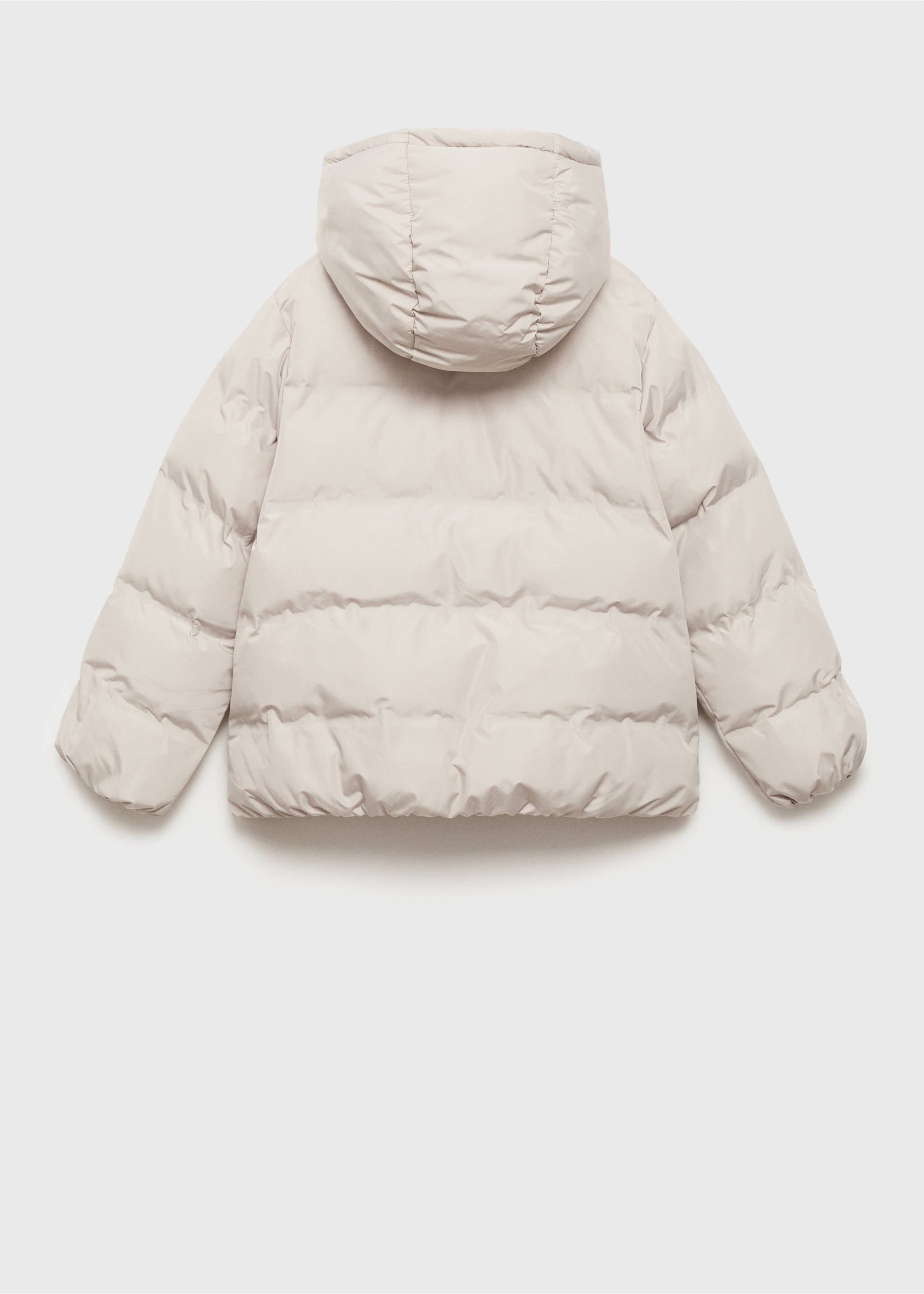 Hood puffer coat - Reverse of the article, Light/Pastel Grey. Ref: 77085146-00.