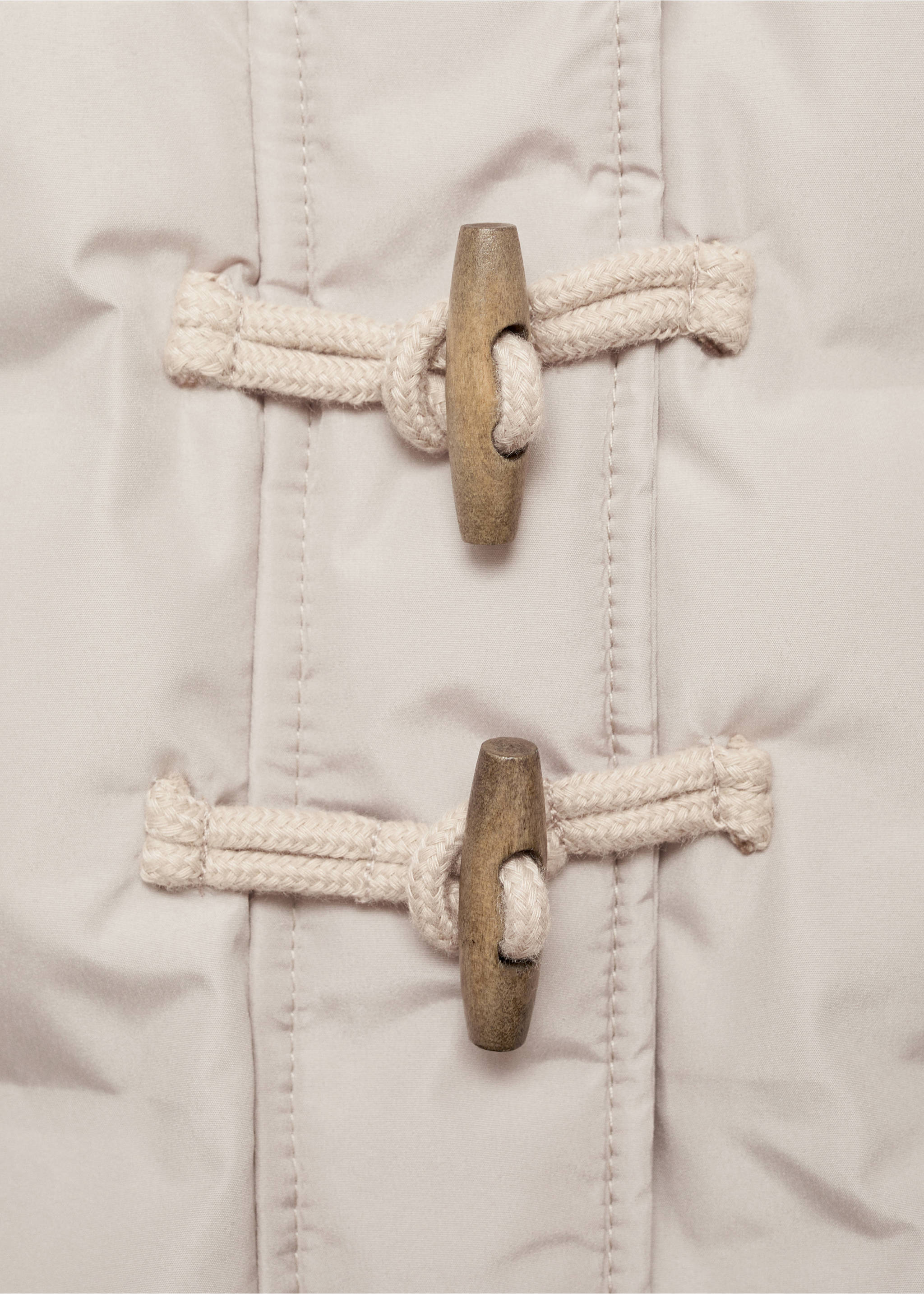 Hood puffer coat - Details of the article 8, Light/Pastel Grey. Ref: 77085146-00.