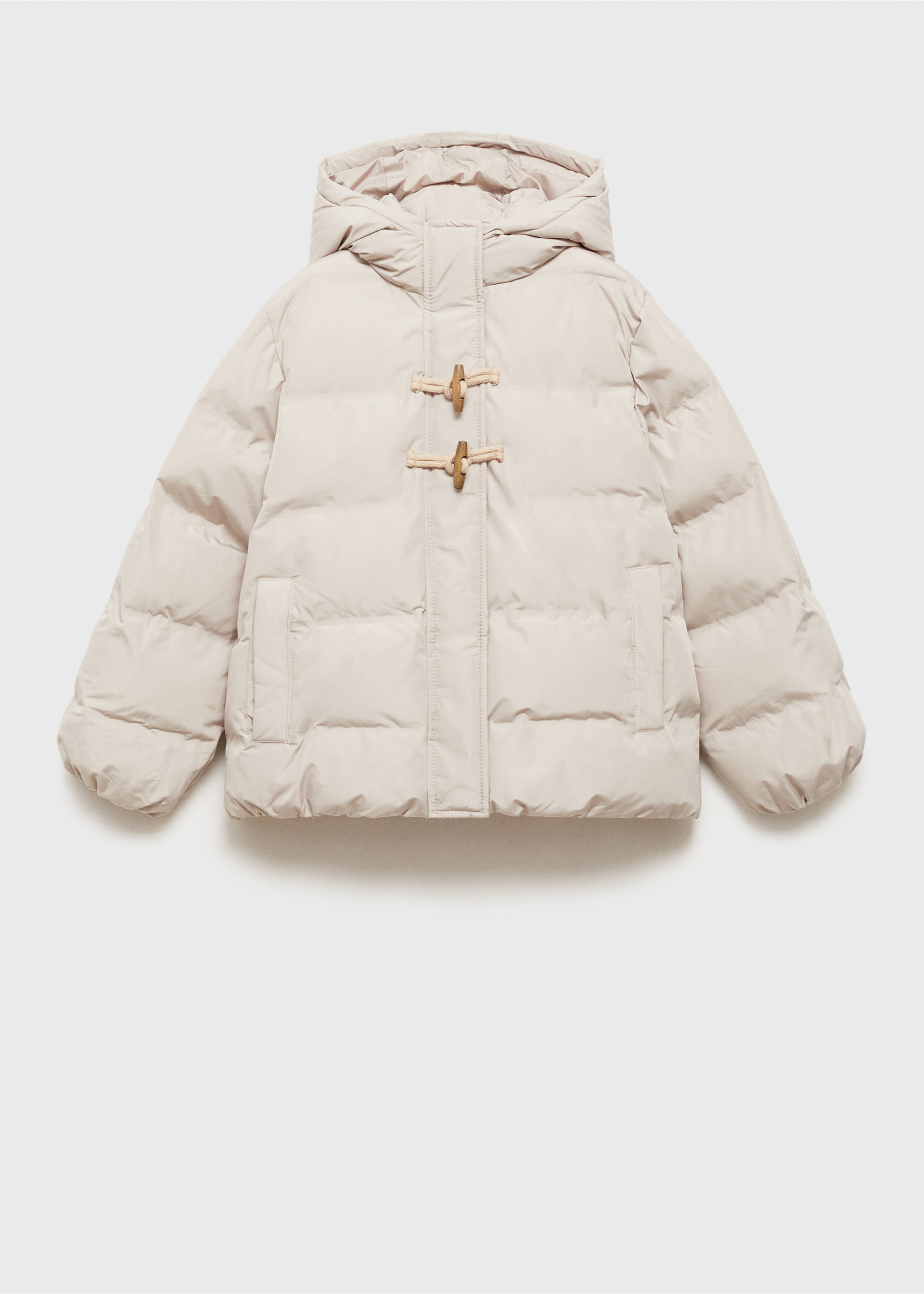 Hood puffer coat - Article without model, Light/Pastel Grey. Ref: 77085146-00.
