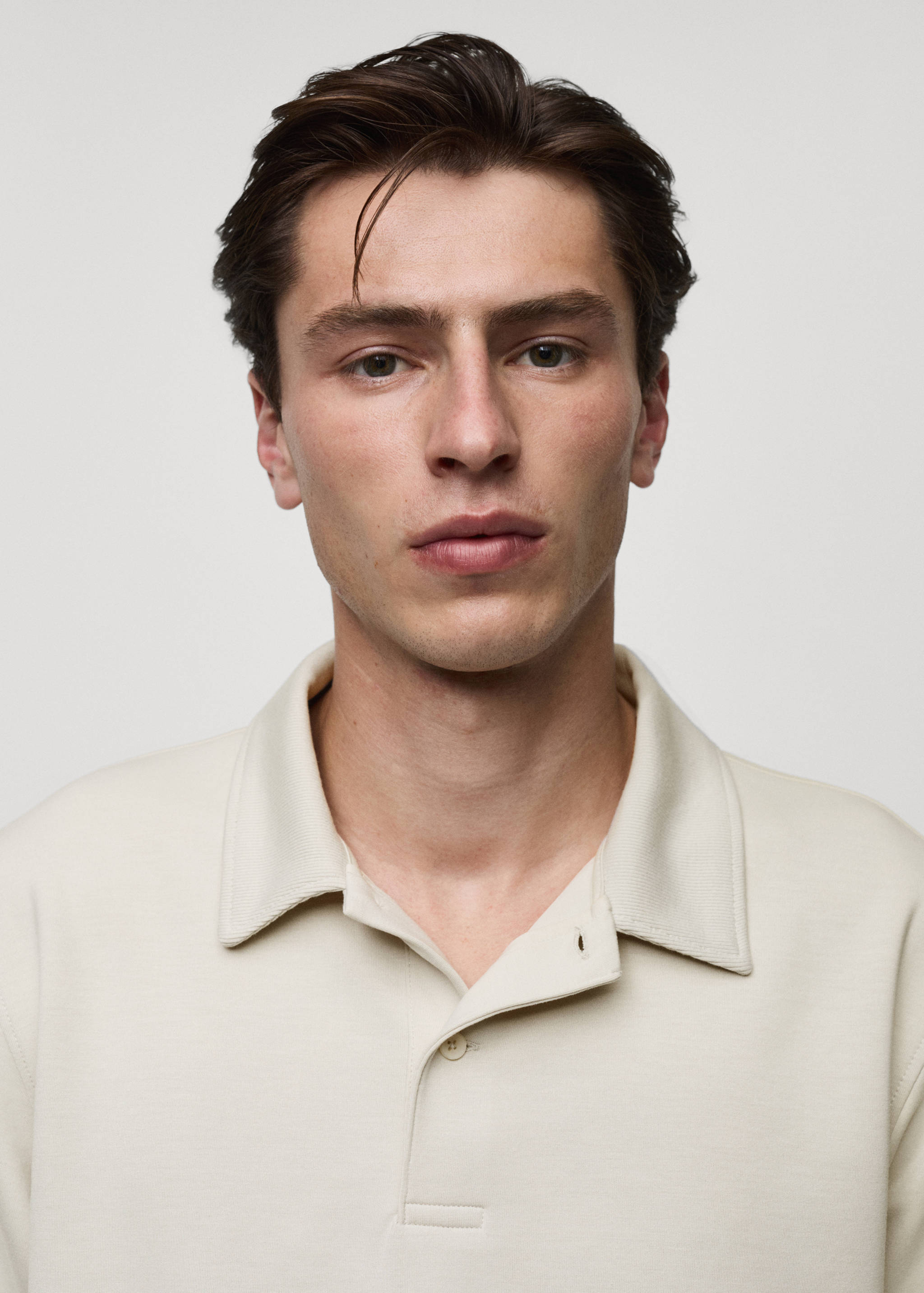 Regular fit sweatshirt-fabric polo shirt - Details of the article 1