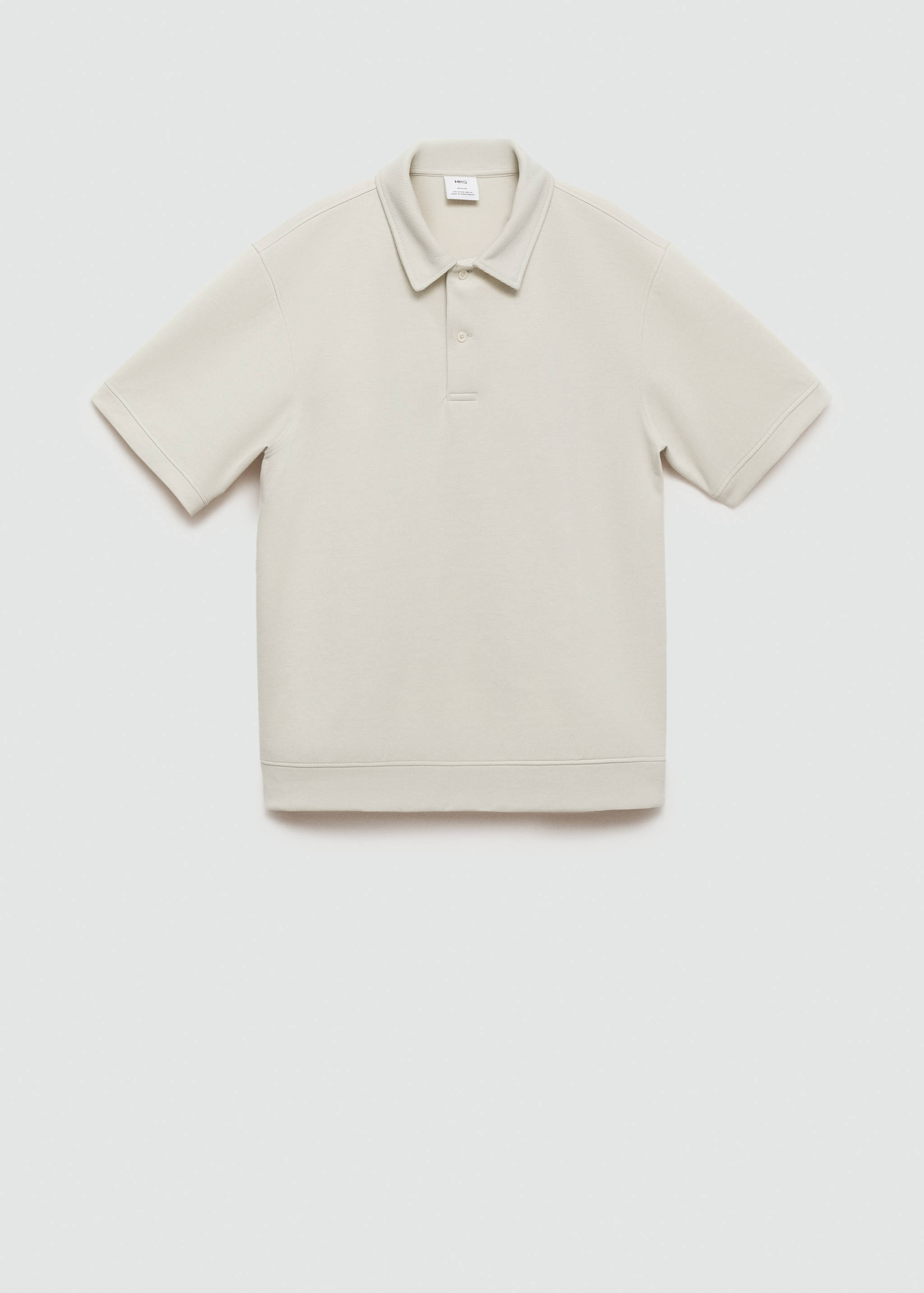 Regular fit sweatshirt-fabric polo shirt - Article without model